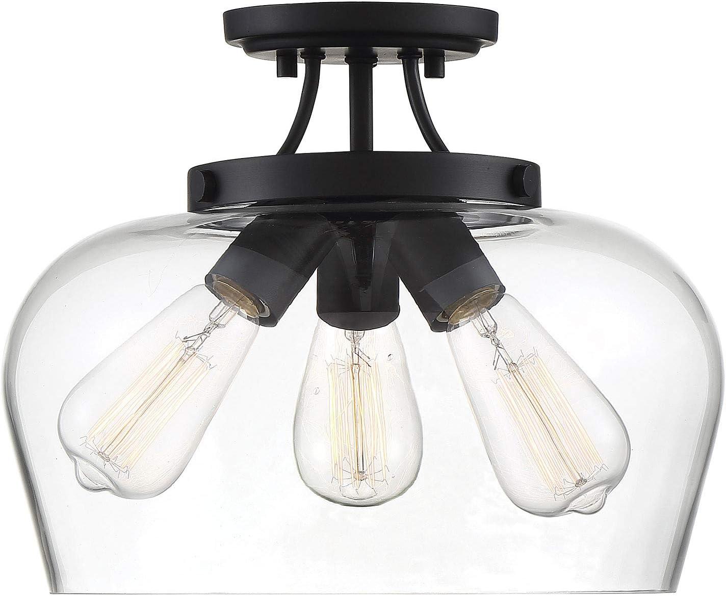 Savoy House Octave 3 - Light Semi-Flush Mount in  Black