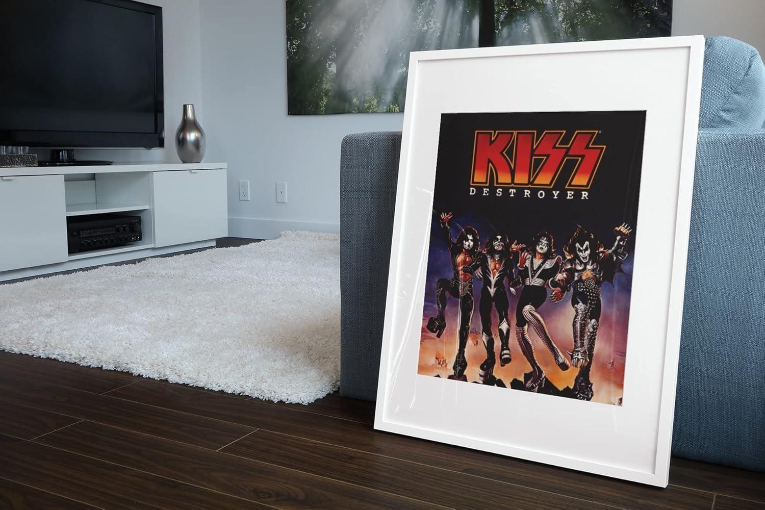 Kiss Band Destroyer Poster Album Cover Merchandise Collectibles Kiss Memorabilia Heavy Metal Music Merch 1970s Retro Vintage Cool Wall Decor Room Home Gift Cool Wall Art Print Poster 12x18