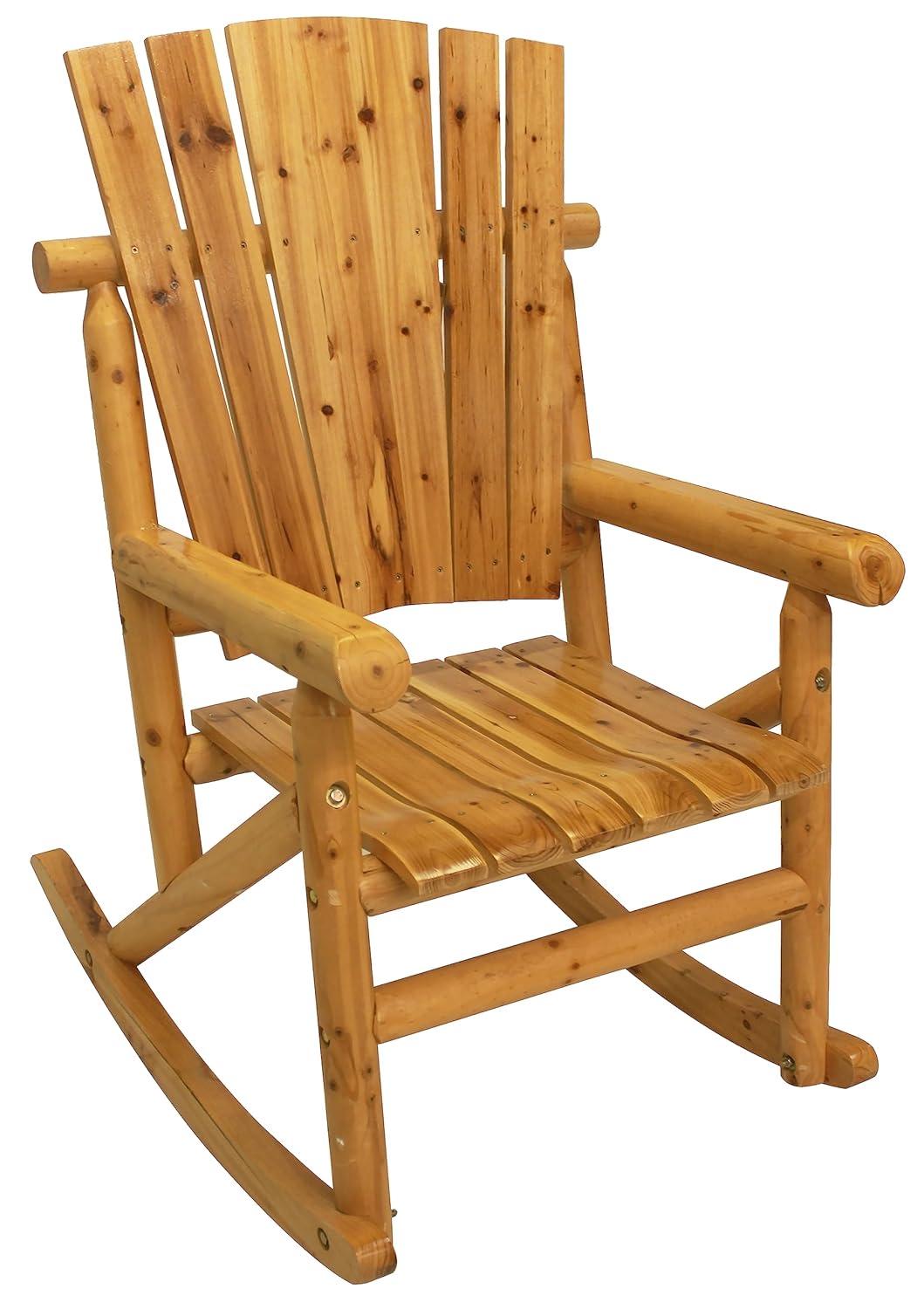 Aspen Natural Varnish Wood Rocking Chair with Rounded Armrests