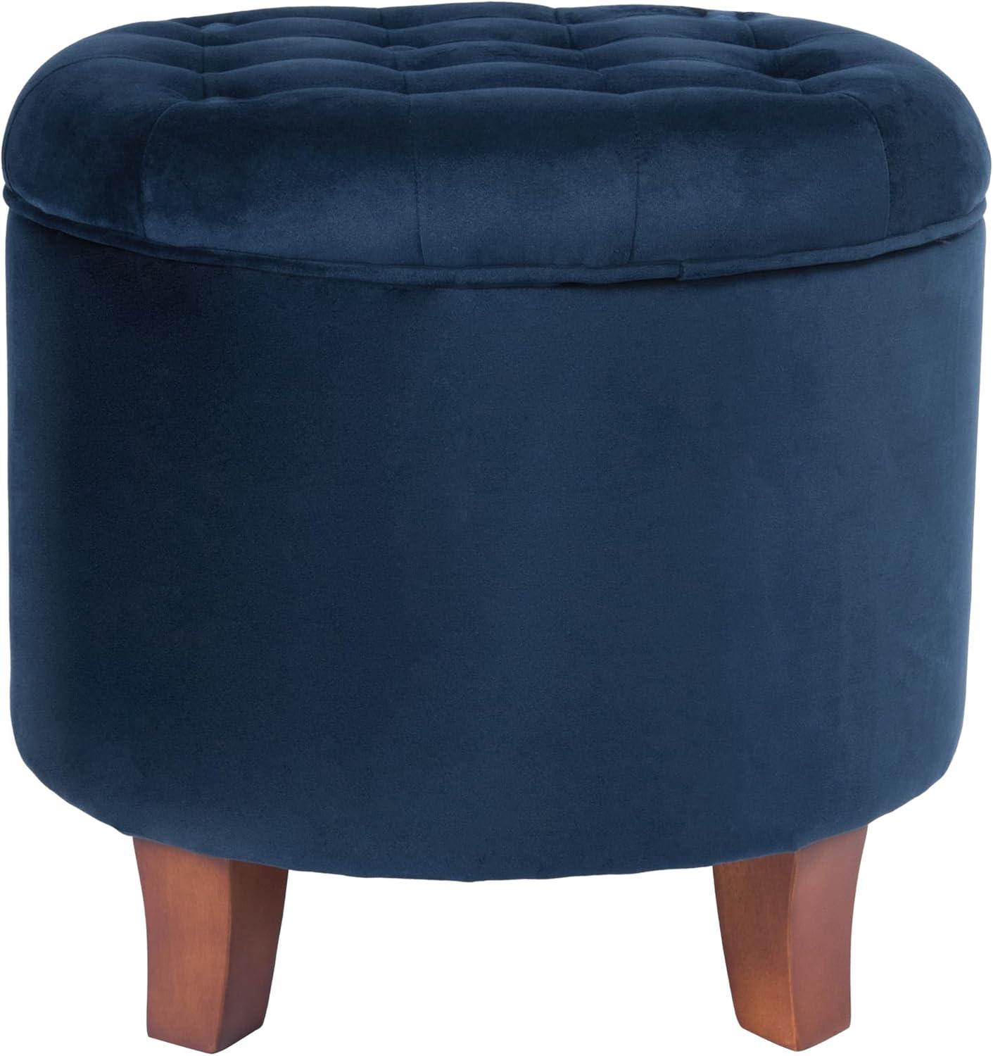 Large Round Button Tufted Storage Ottoman - HomePop