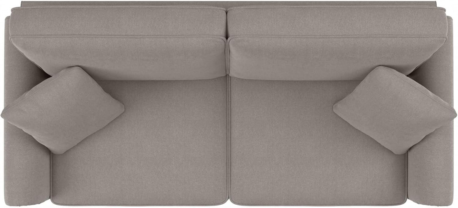 Bush Furniture 73 Inch Living Room Sofa, Pet-Friendly Couch with Fabric Upholstery and Nailhead Trim, Traditional, Coventry Collection, Beige Herringbone