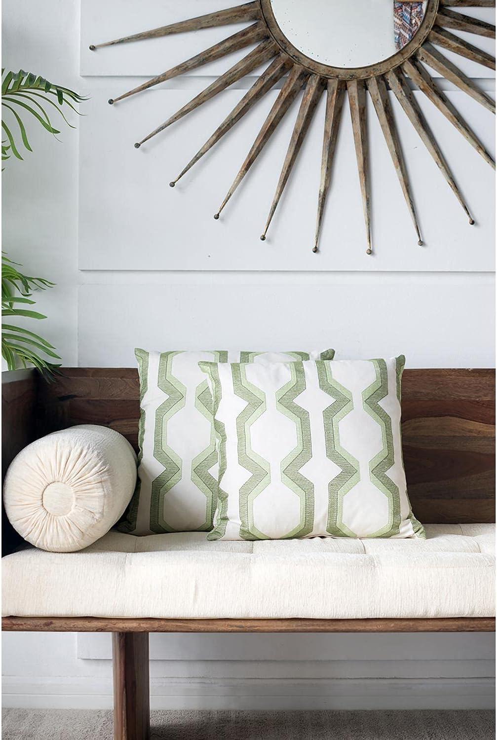 Geometric Cotton Blend Throw Pillow