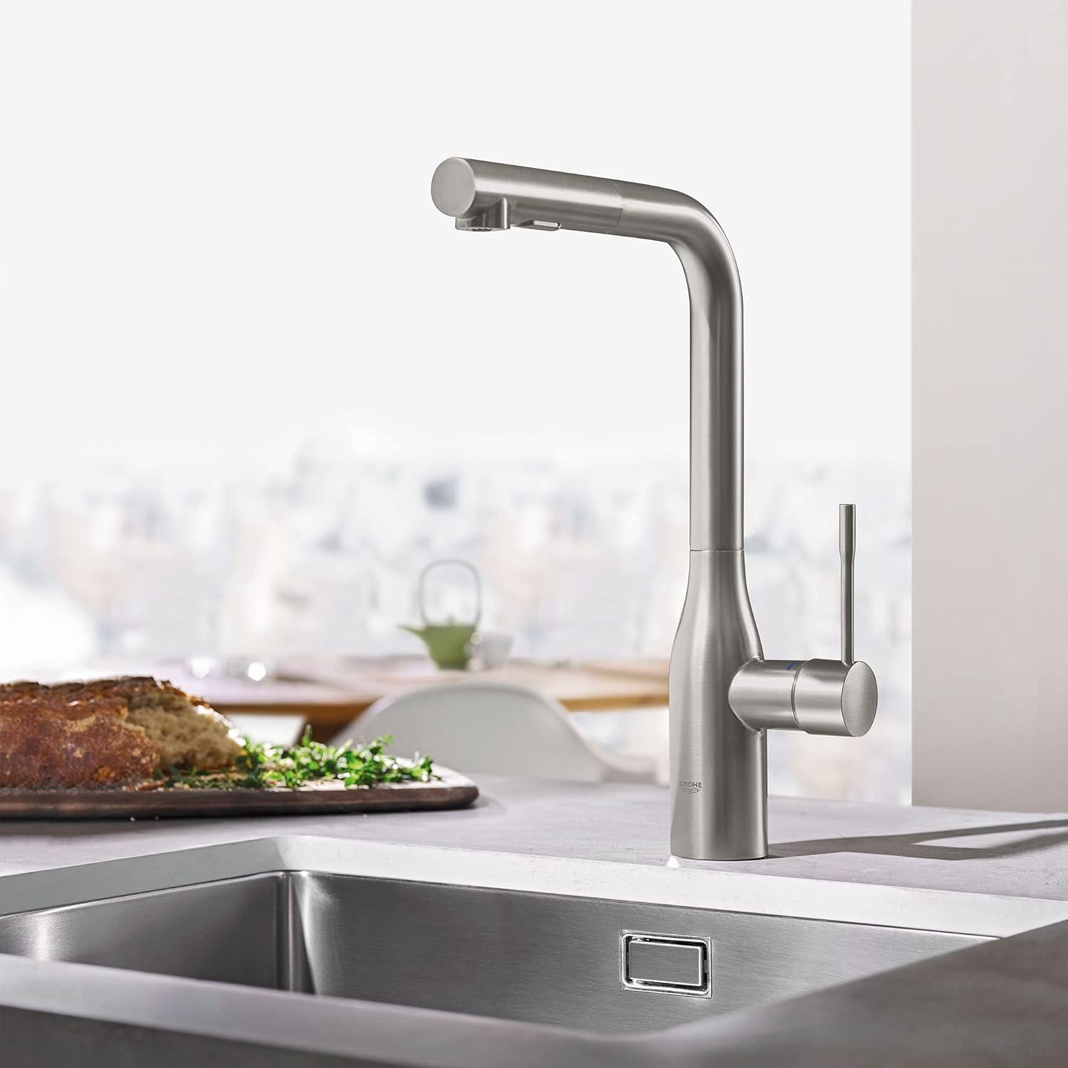 Essence Pull Out Single Handle Kitchen Faucet with Accessories