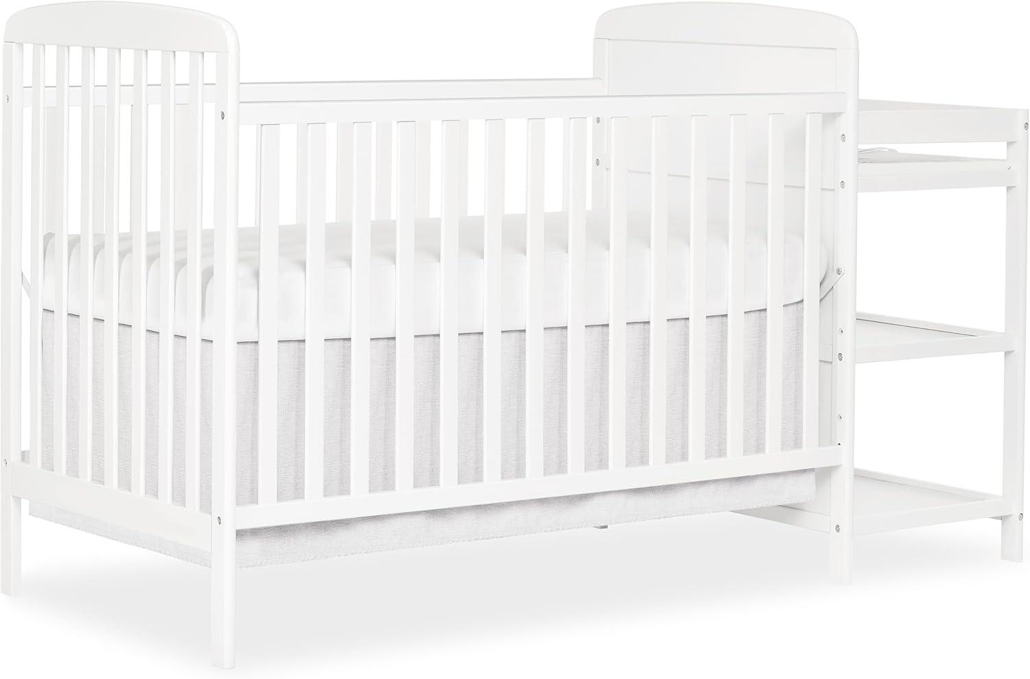 Dream On Me Anna 4 in 1 Full-Size Crib and Changing Table Combo in White
