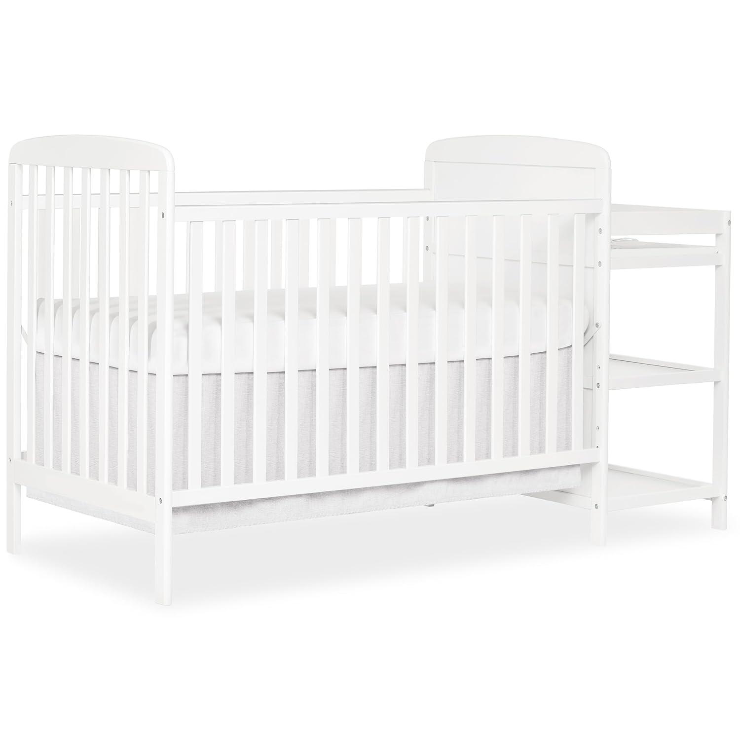 Dream On Me Anna 4 in 1 Full-Size Crib and Changing Table Combo in White