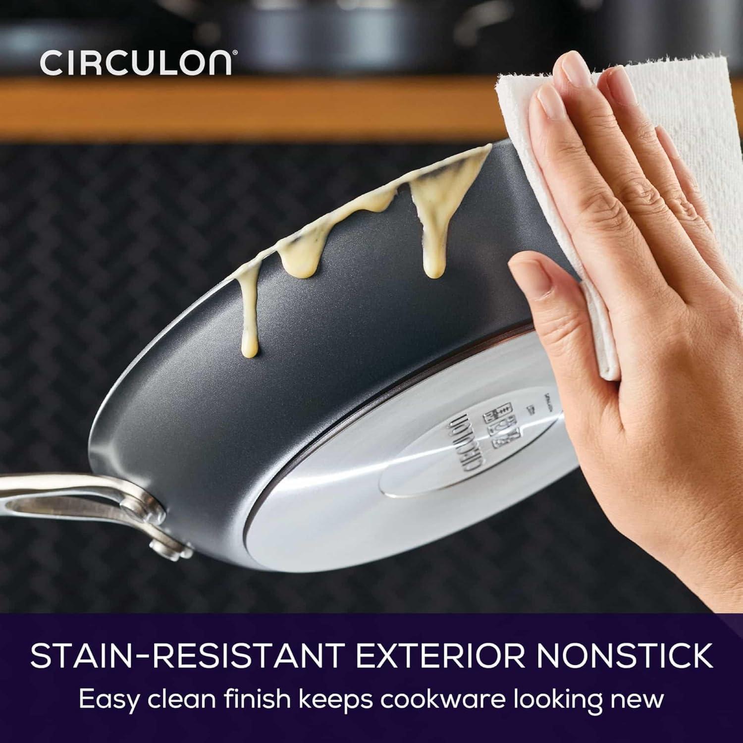 Circulon A1 Series with ScratchDefense Technology 12" Nonstick Induction Frying Pan Graphite: Dishwasher-Safe, Aluminum