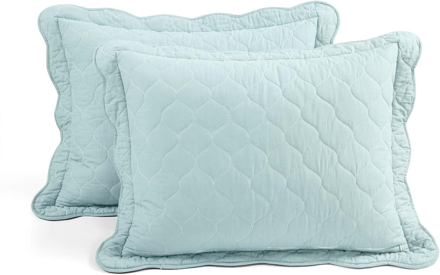 3pc Coastal Chic Scallop Edge Reversible Quilt - Lush Décor