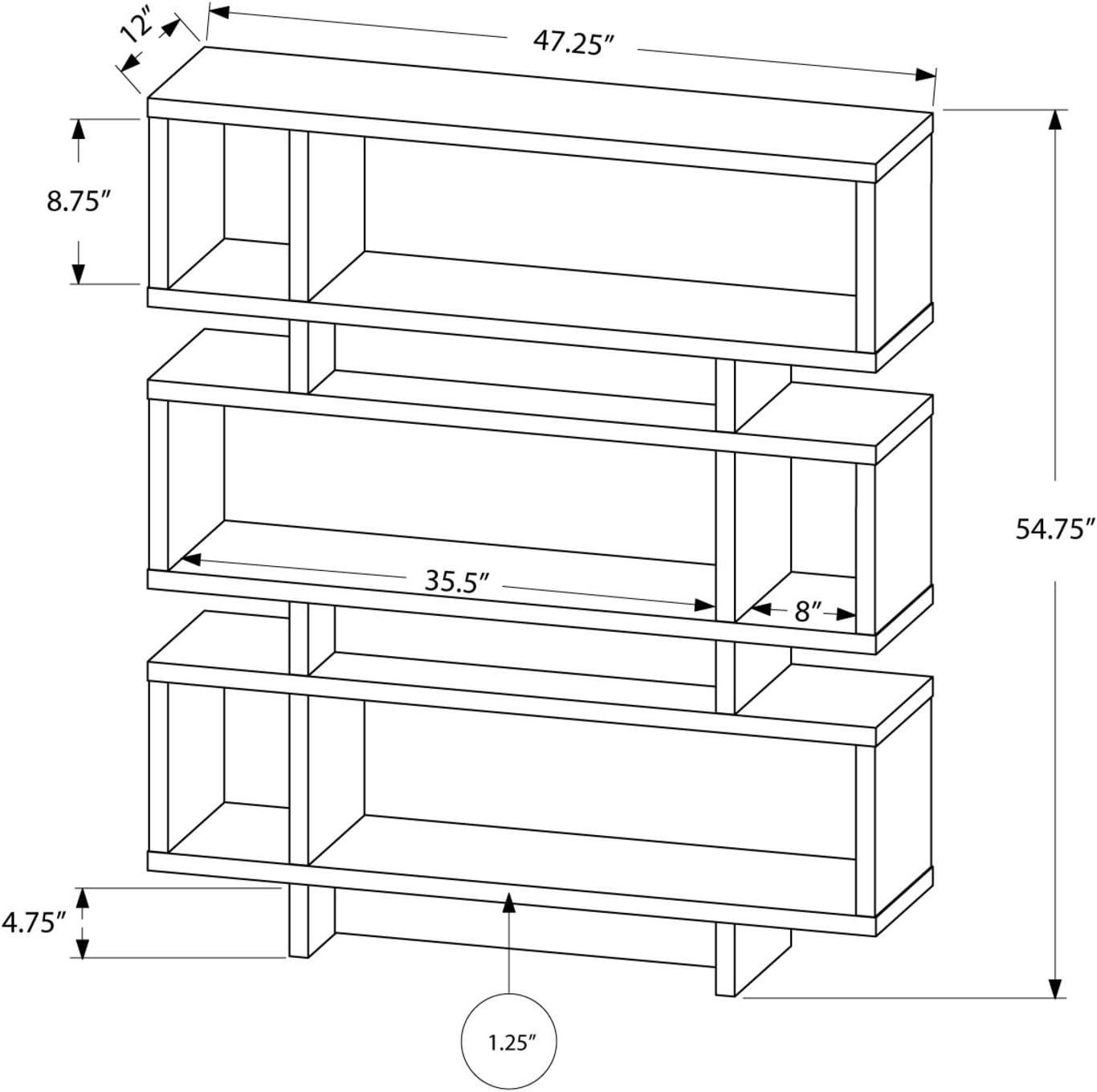 Bookshelf Bookcase Etagere 4 Tier 55"H Office Bedroom Laminate White