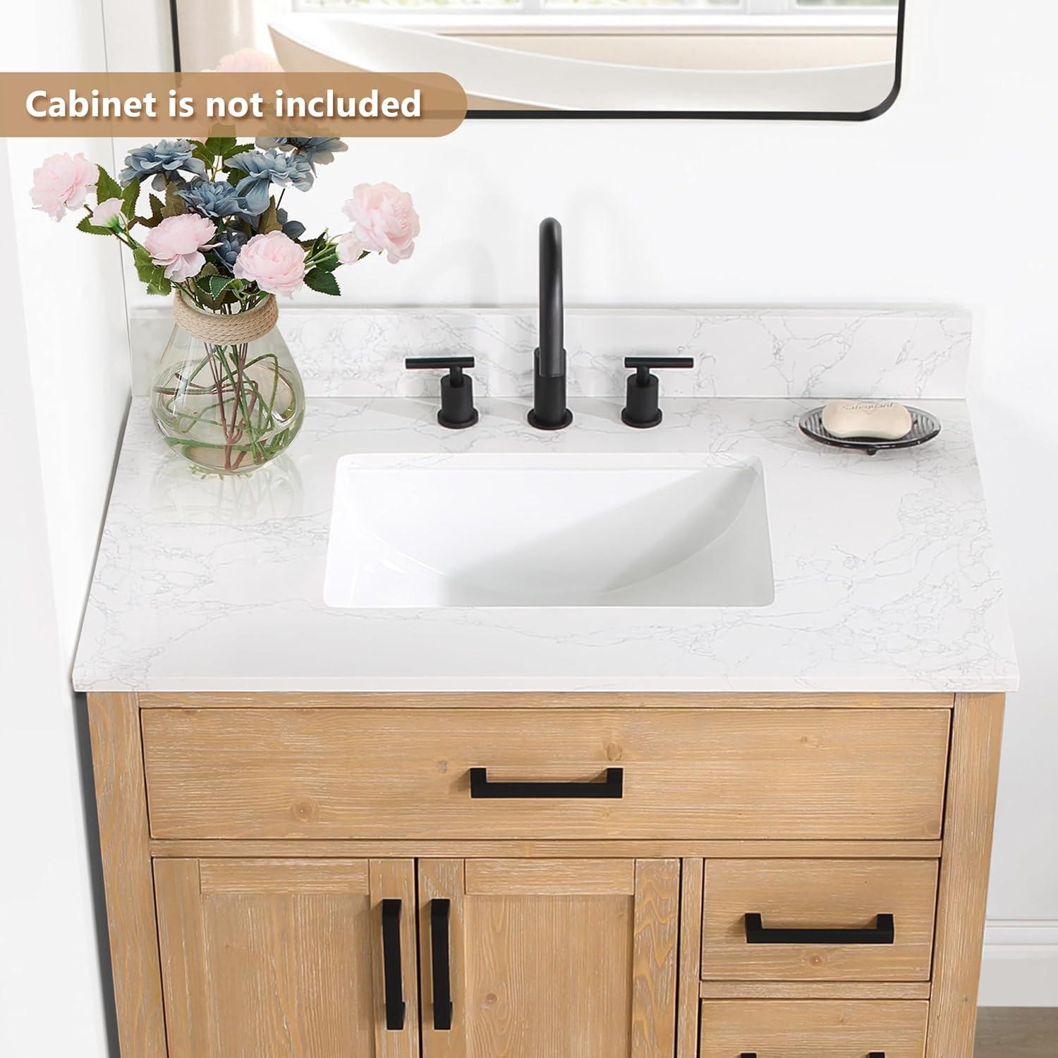 Ceres 37" Engineered Stone Single Bathroom Vanity Top with Sink