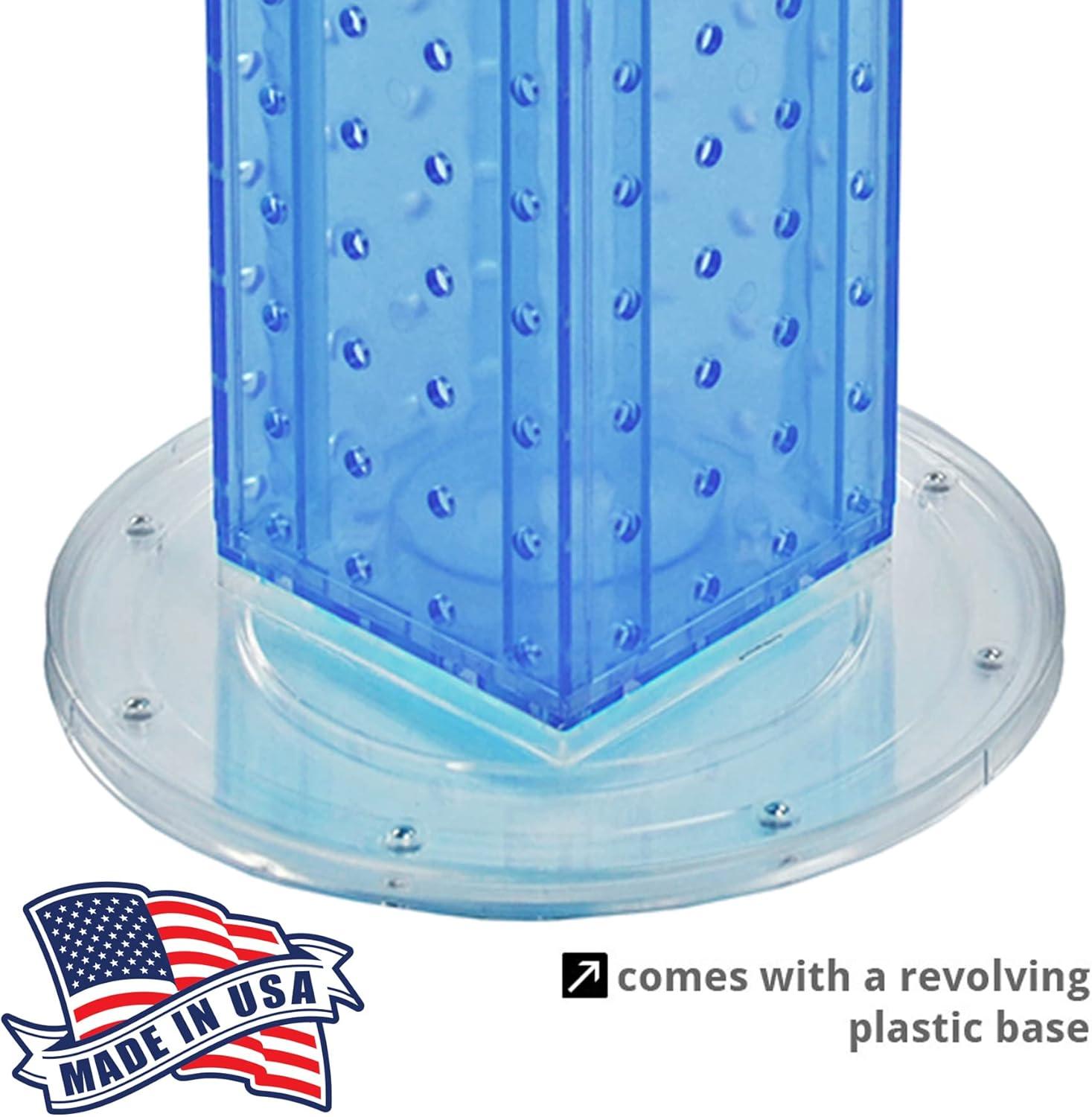 Four-sided 4"W x 12"H Pegboard Tower with Revolving 9" Base