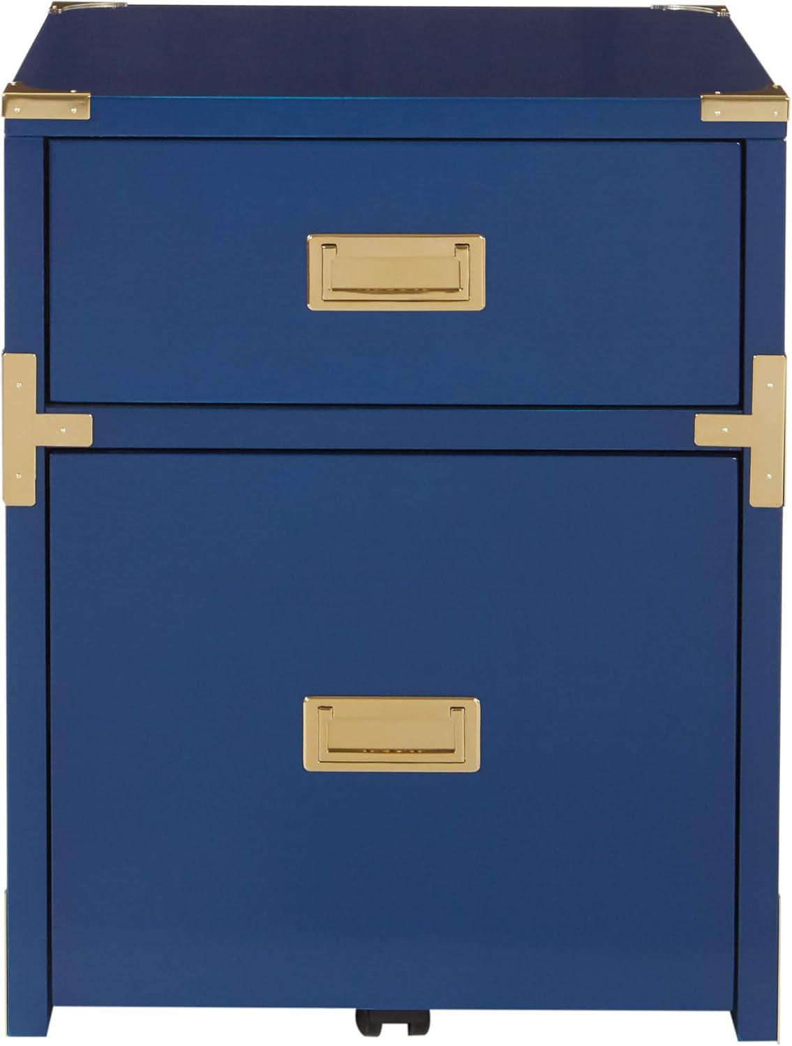 OSP Home Furnishings Wellington 2 Drawer File Cabinet in Lapis Blue ASM