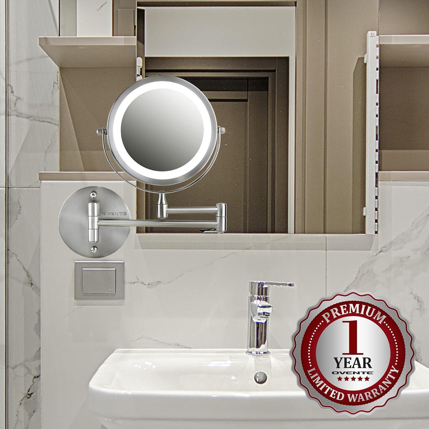 Ovente Concave LED Wall Mirror