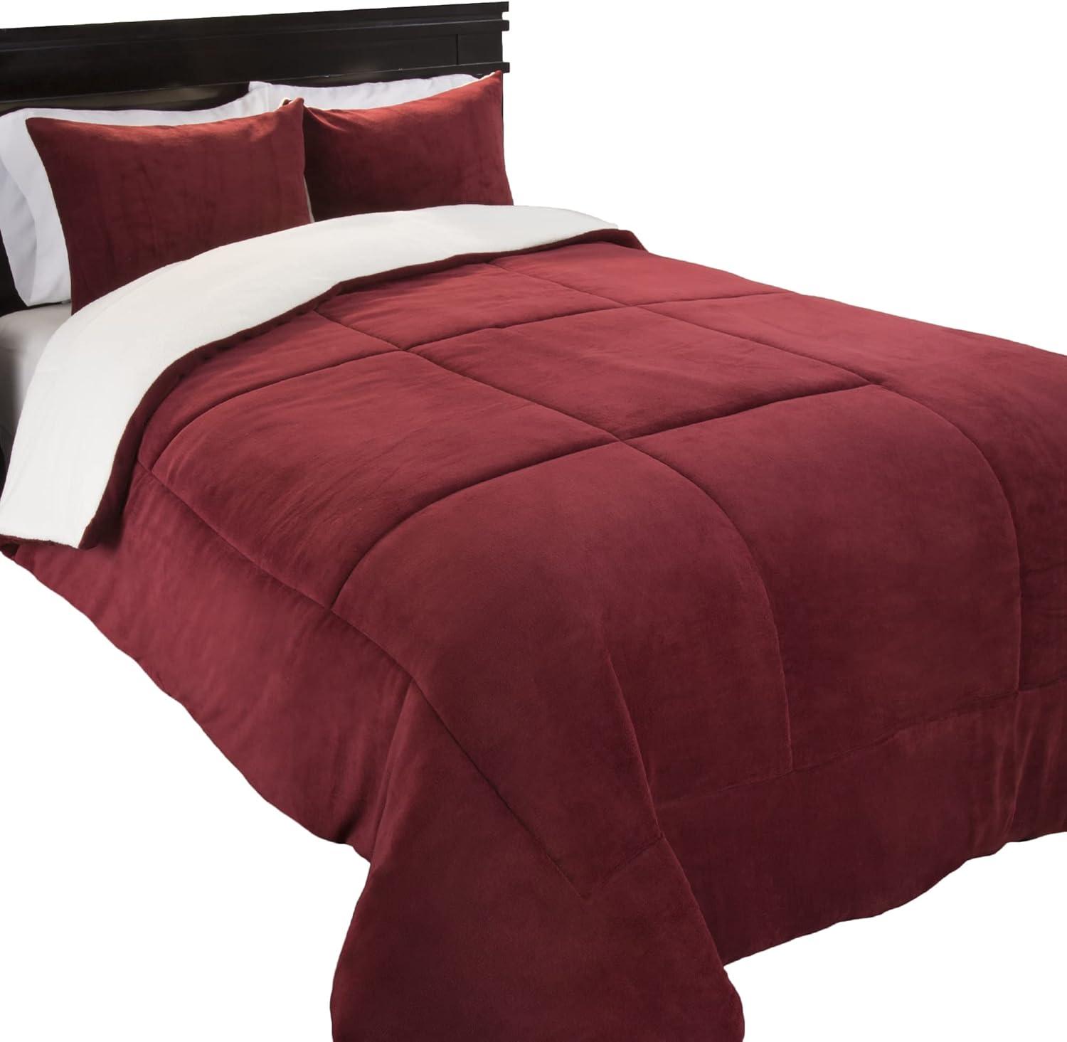 Sherpa Bedding Set - Fleece Bedspread with Pillow Shams Comforter Set - Warm, Cozy Bedding