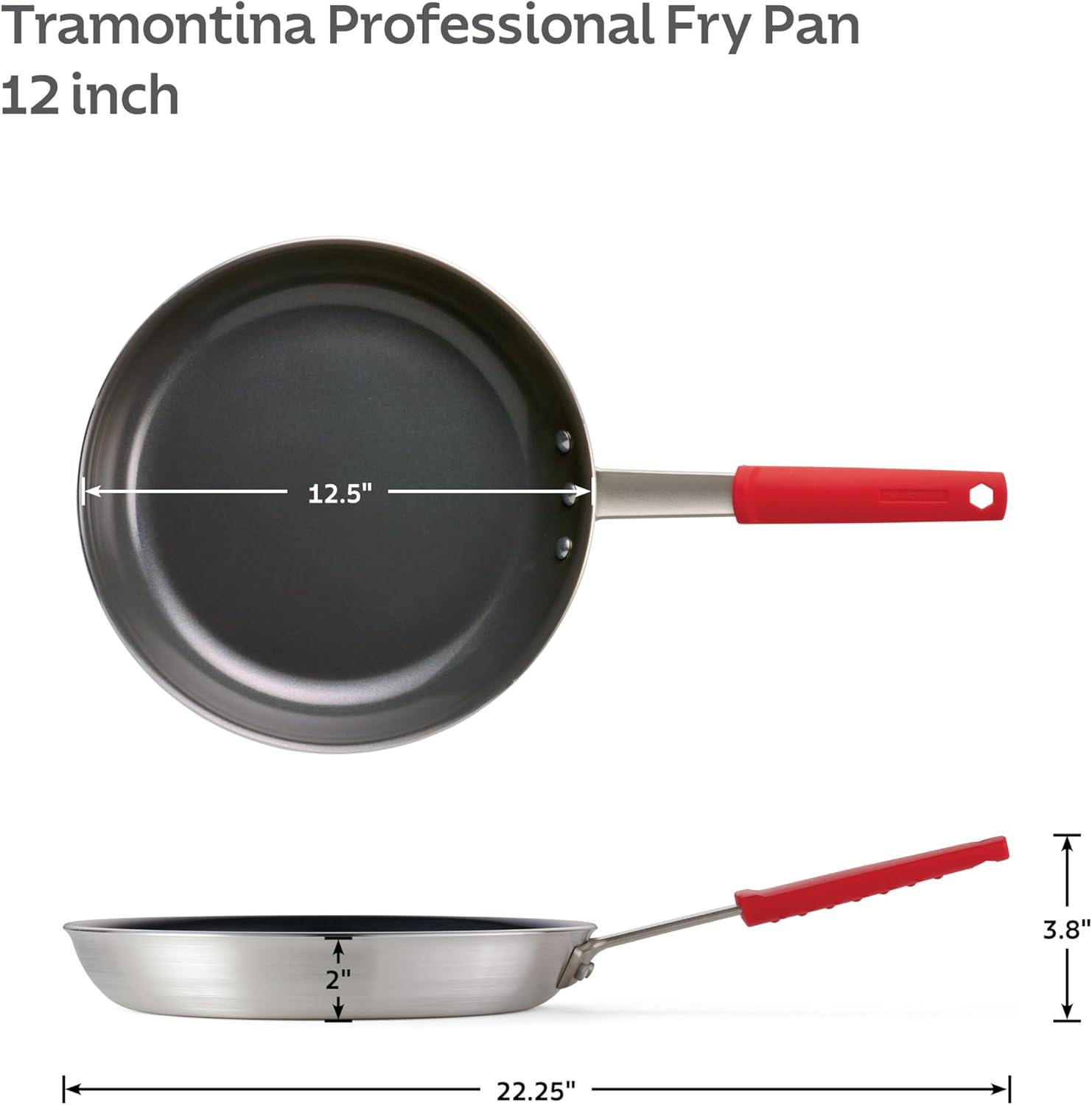 Tramontina Professional 12-Inch Ceramic Non Stick Large Frying Pan, Heavy-Gauge Aluminum Skillet with Nonstick Coating, Dishwasher and Oven Safe, Black