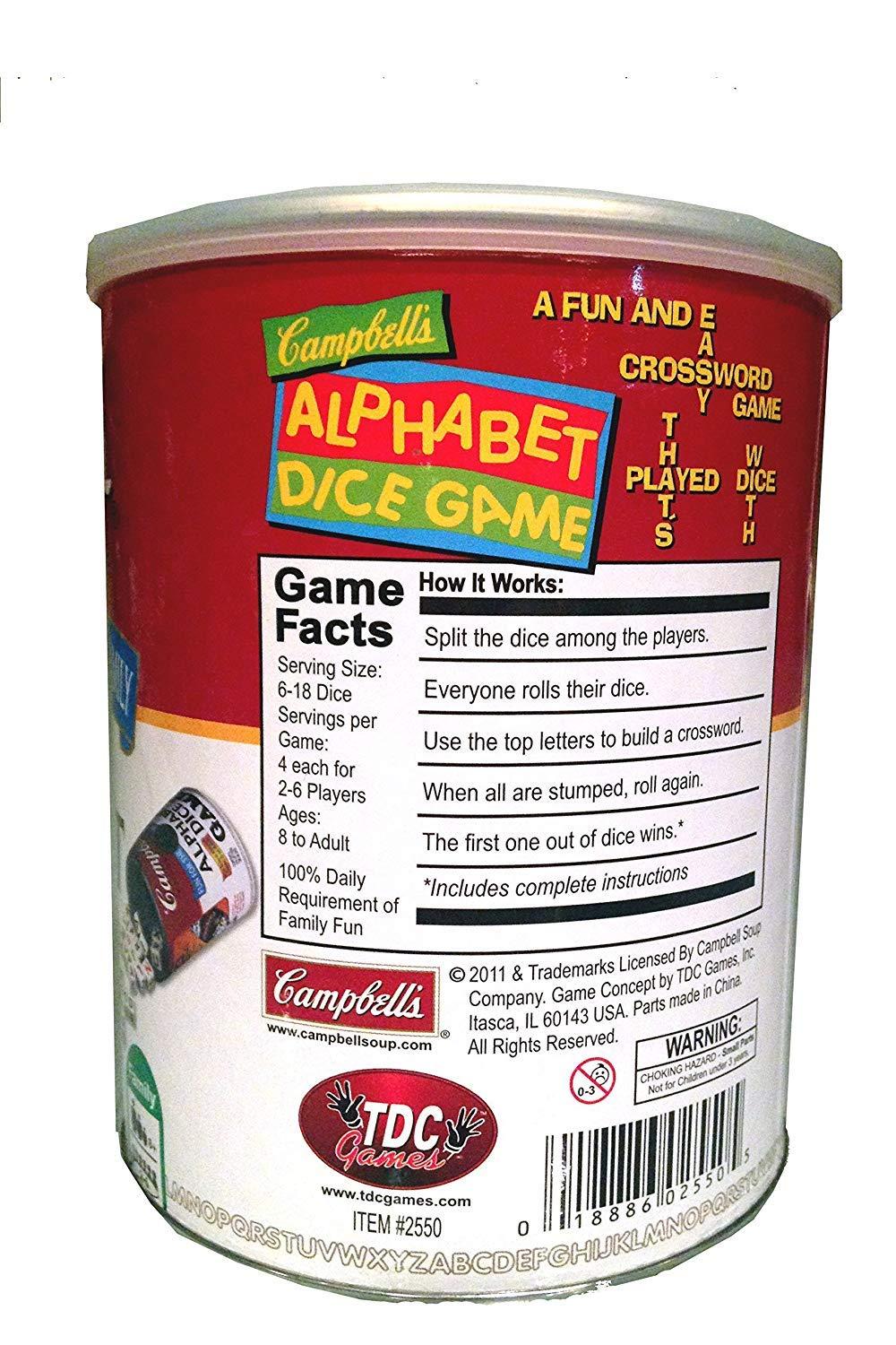 TDC Games Campbell's Alphabet Dice Word Game