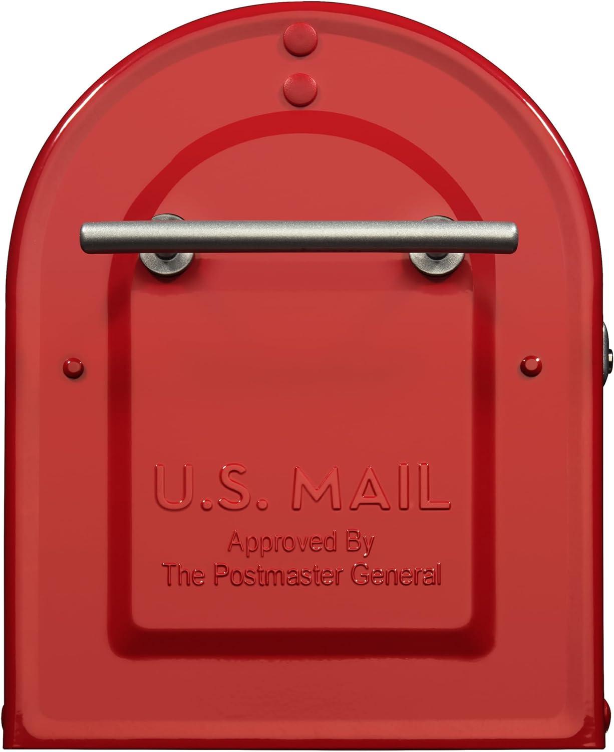 Large Red Aluminum Post Mount Mailbox