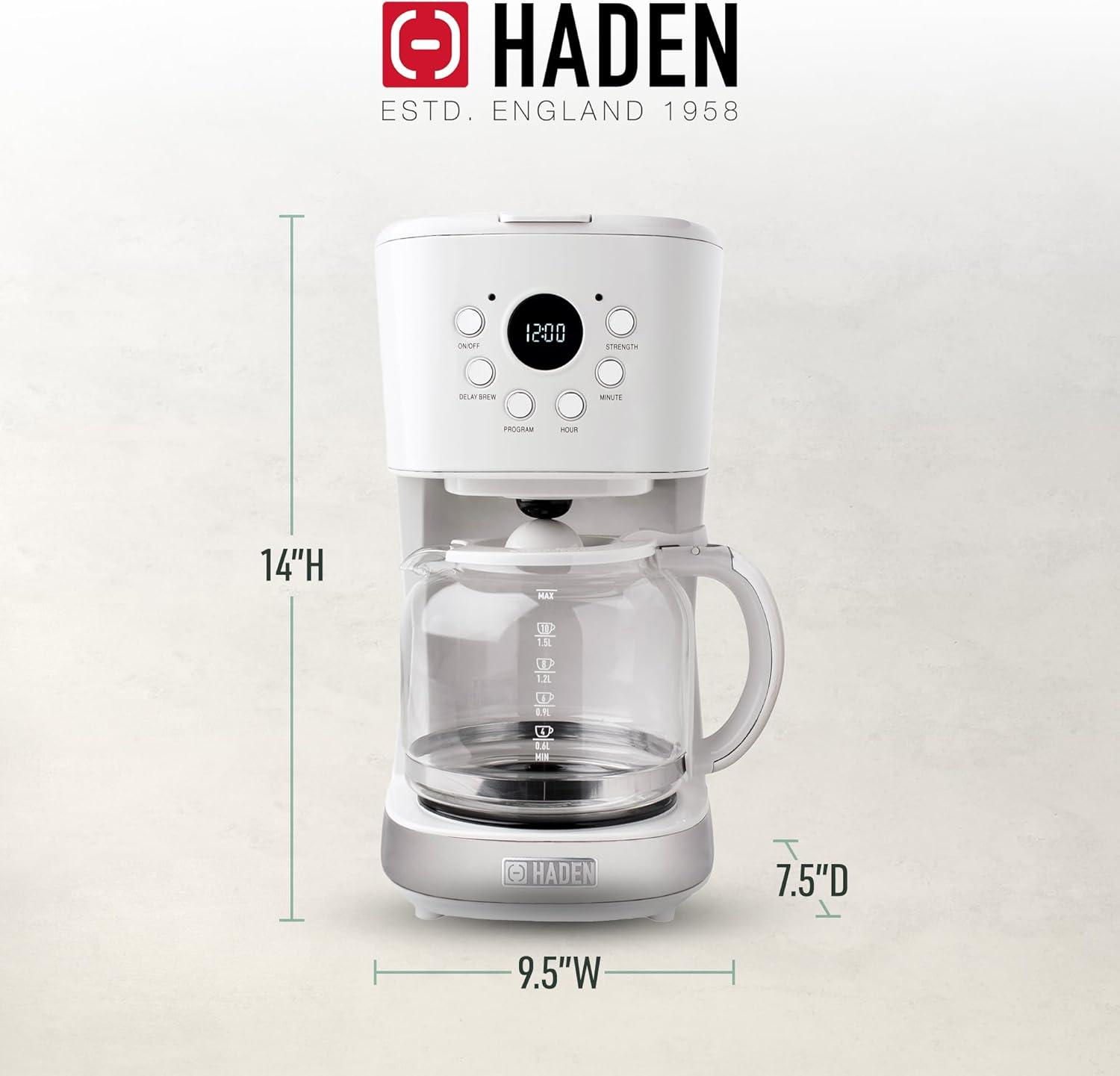 HADEN Ivory Programmable Drip Coffee Maker