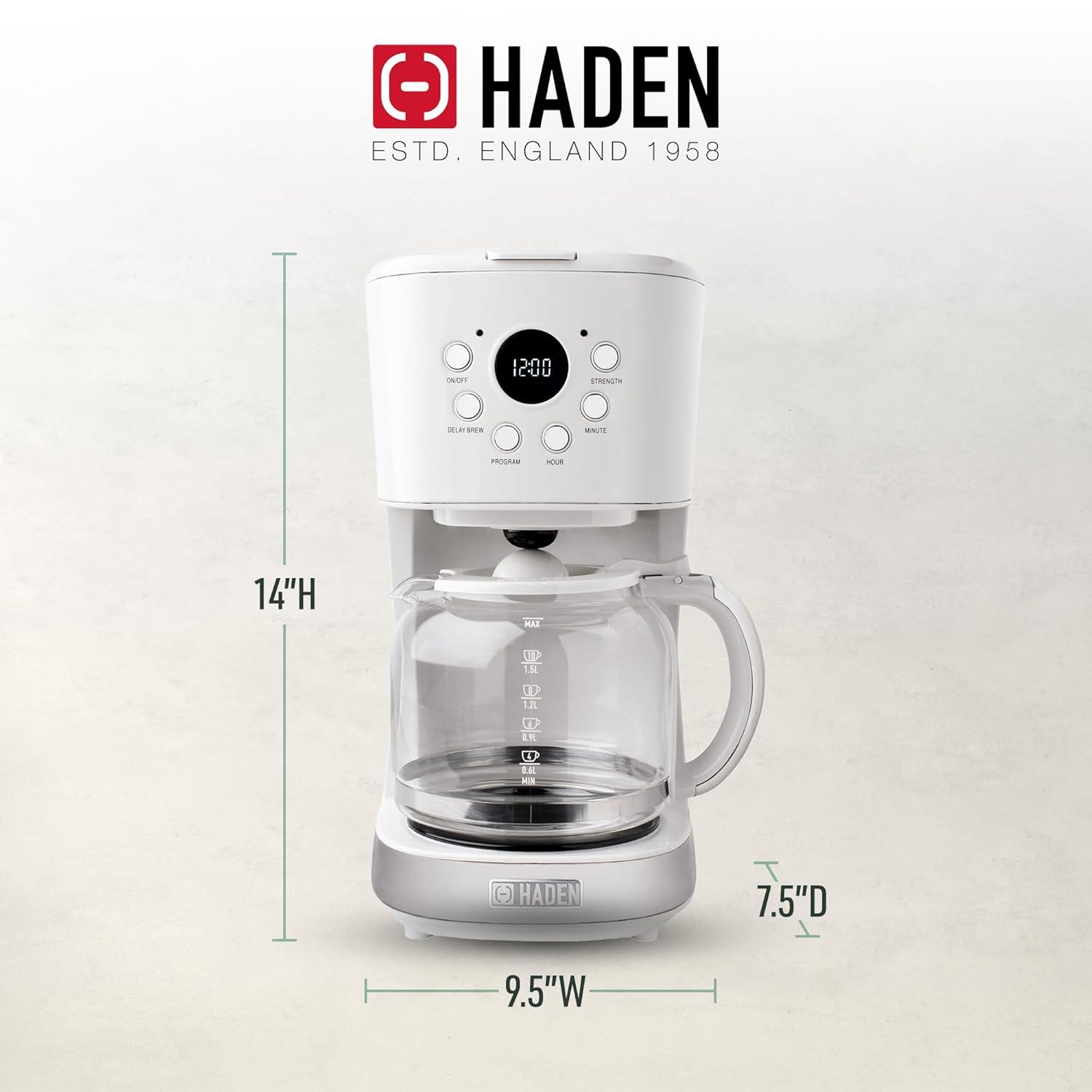 HADEN Ivory Programmable Drip Coffee Maker