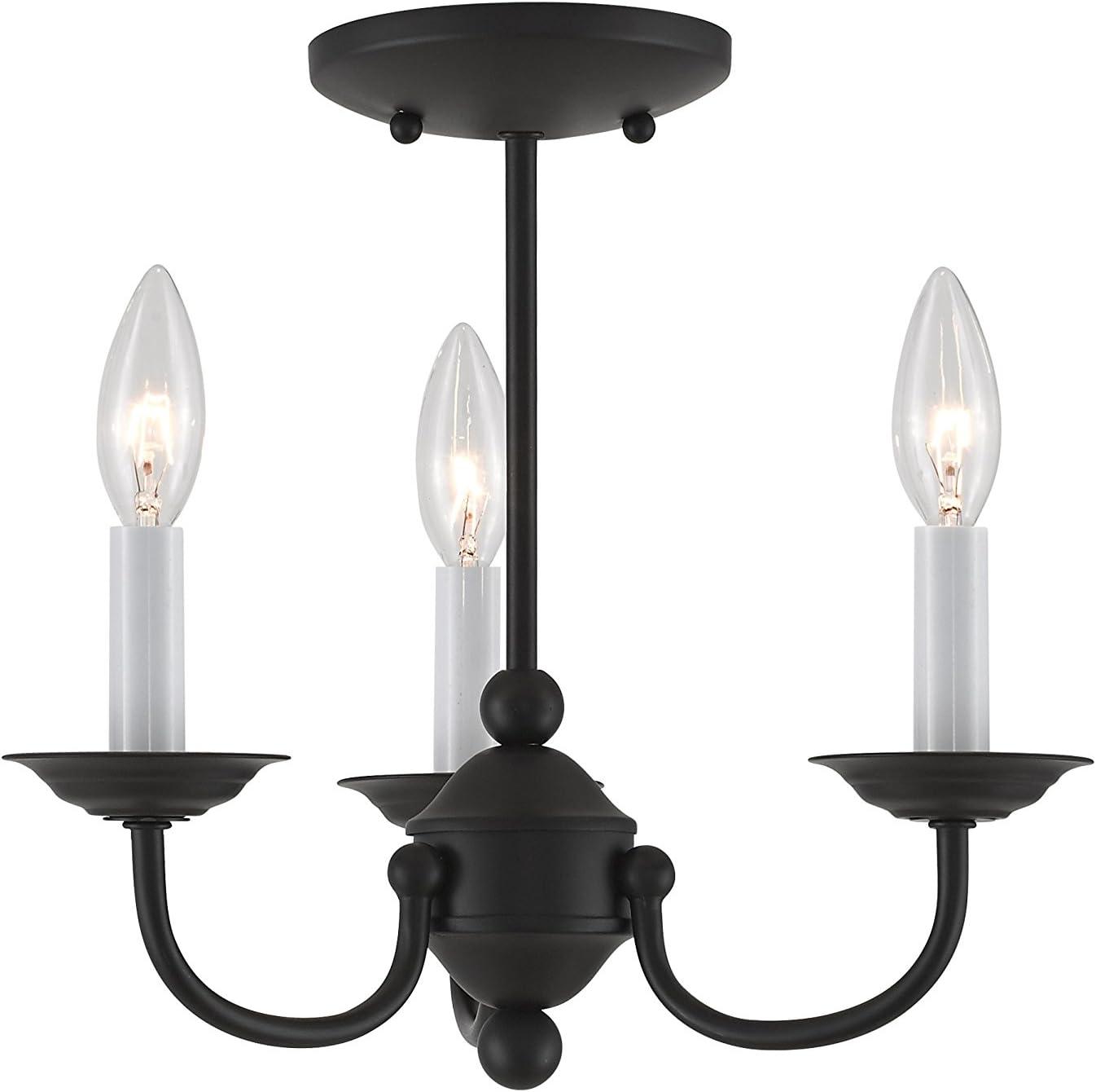 Livex Lighting Home Basics 3 - Light Chandelier in  Black