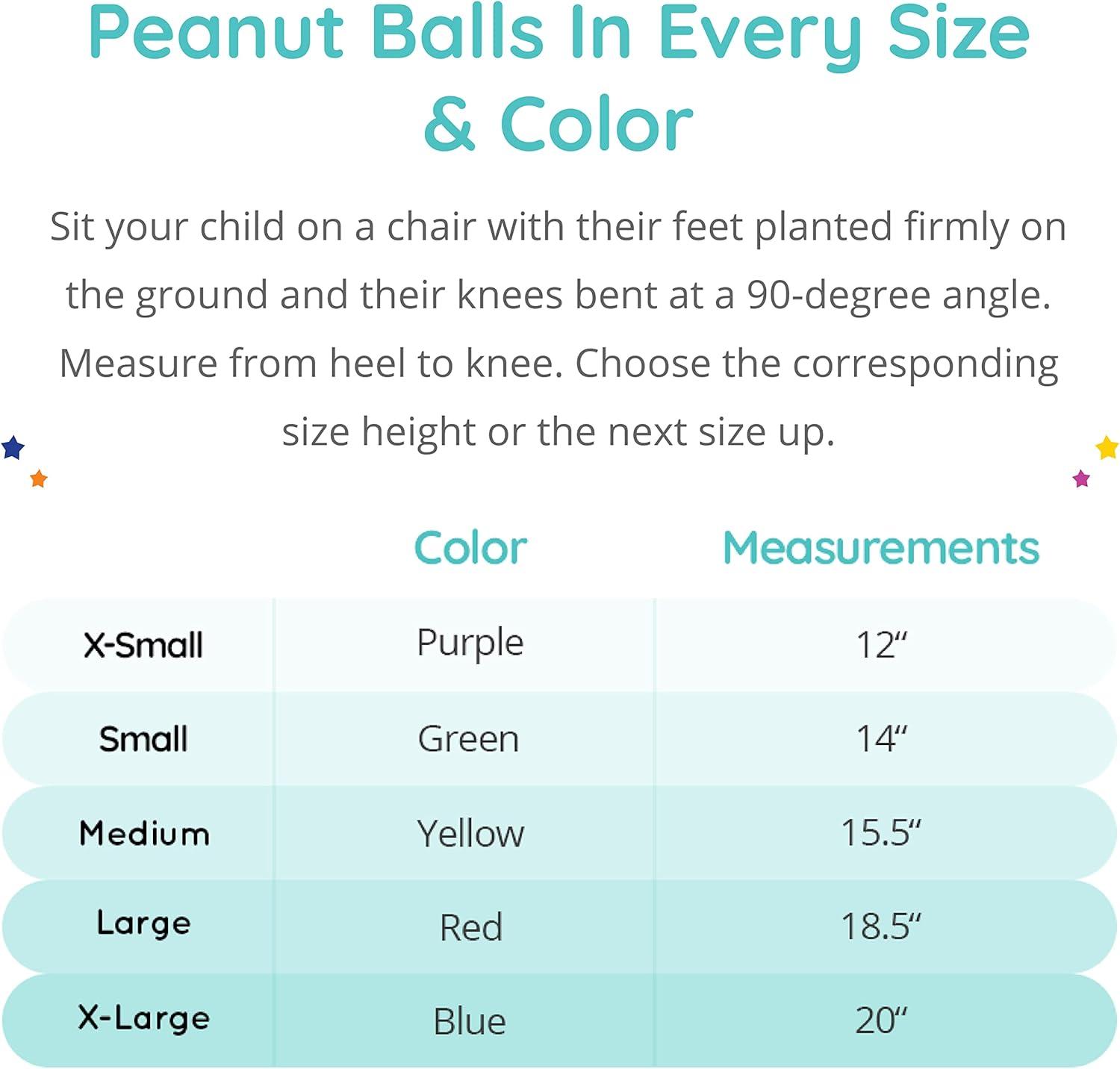 Fun and Function - Peanut Ball for Kids - Balance Ball for Kids with Special Needs - for Exercise, Therapy or Dynamic Seating