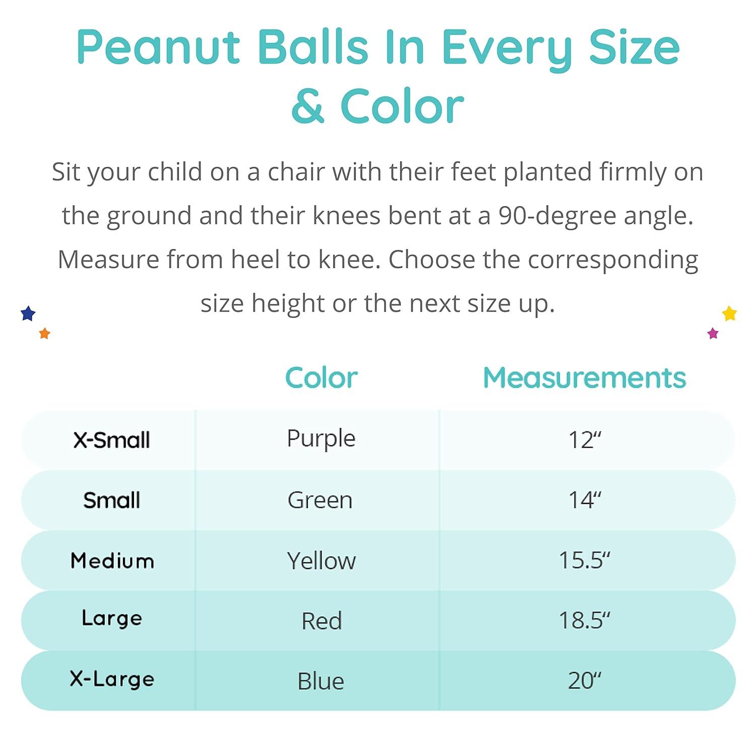 Fun and Function - Peanut Ball for Kids - Balance Ball for Kids with Special Needs - for Exercise, Therapy or Dynamic Seating