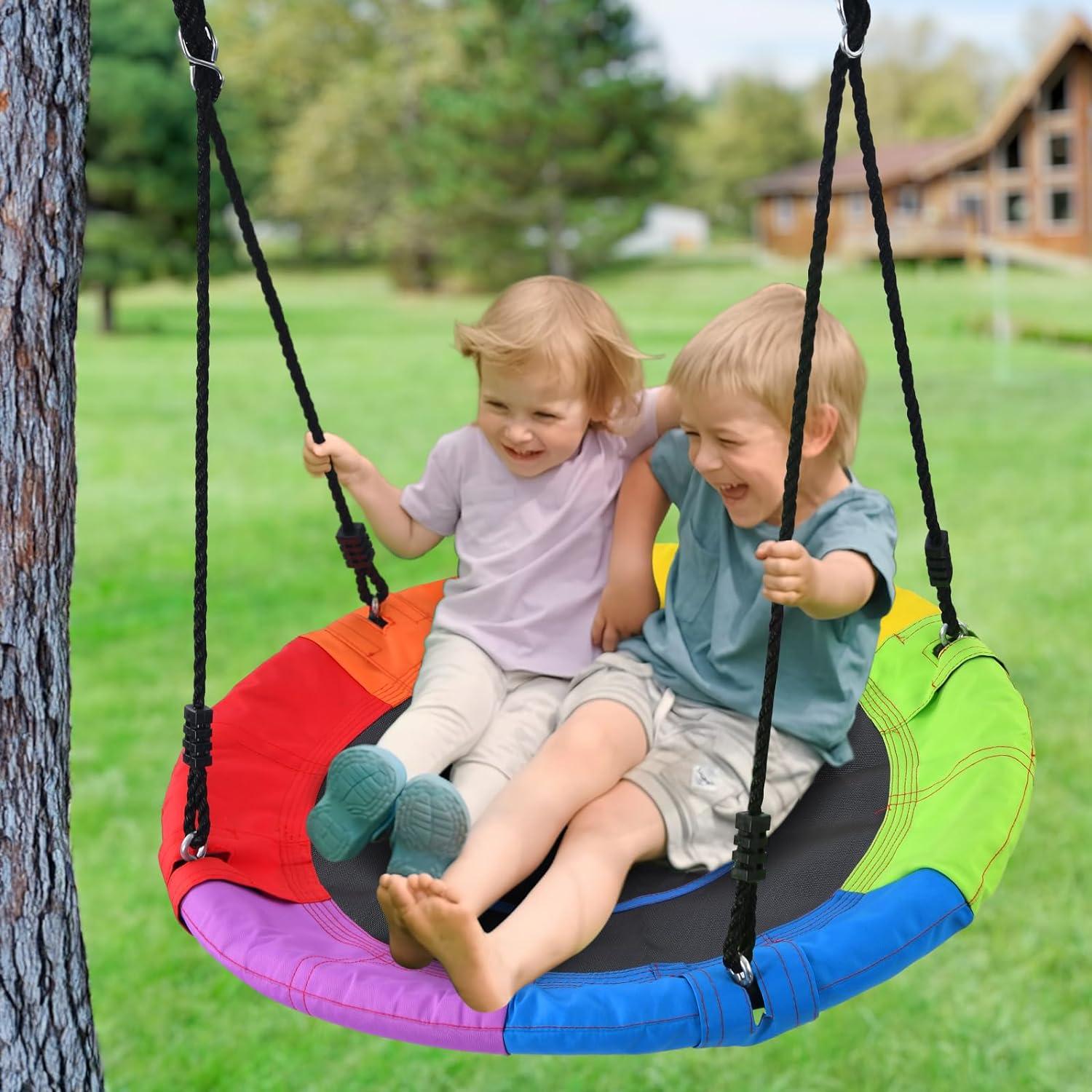 Rainbow 40-Inch Saucer Tree Swing with Steel Frame