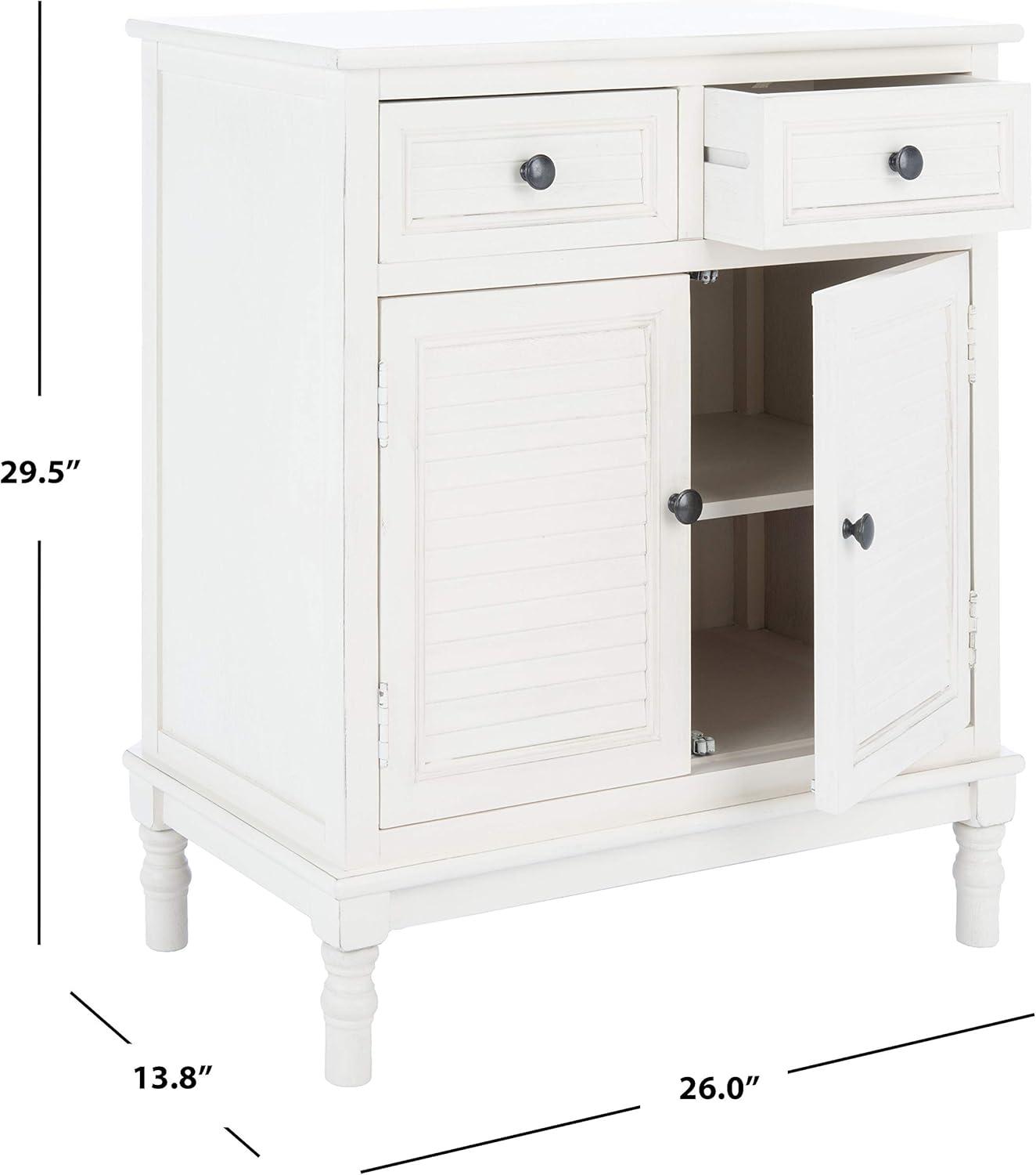 SAFAVIEH Tate 2-Drawer 2-Door Sideboard Distressed / White