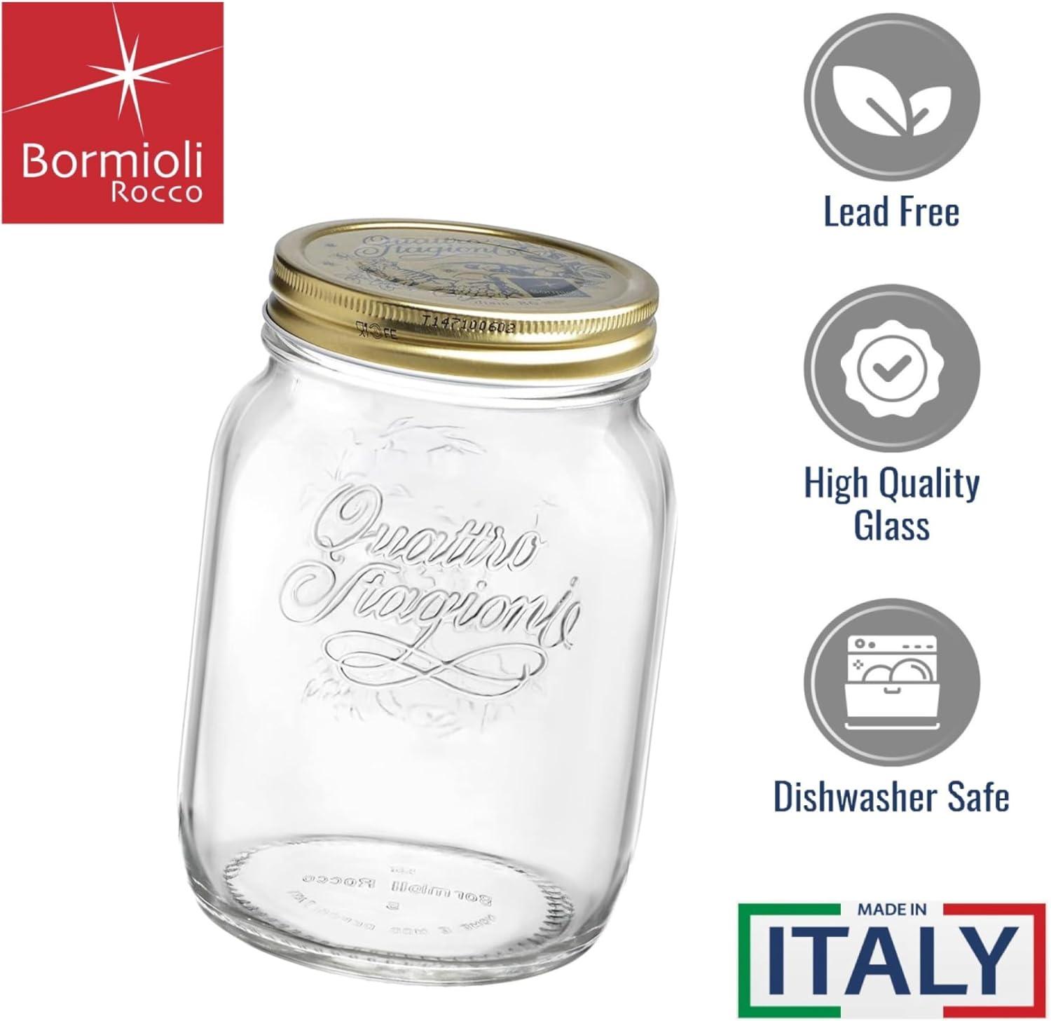 Bormioli Rocco Quattro Stagioni Food Jar wide Mouth (Set of 6)