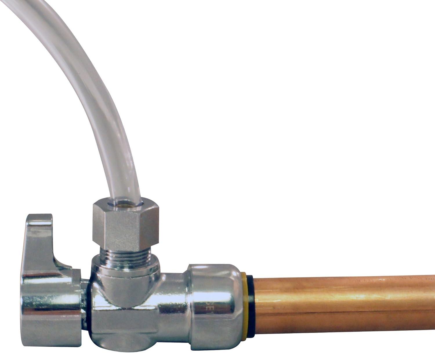 Tectite FSBVA1238C 1/2 in. Chrome-Plated Brass Push-to-Connect x 3/8 in. O.D. Compression Quarter-Turn Angle Stop Valve