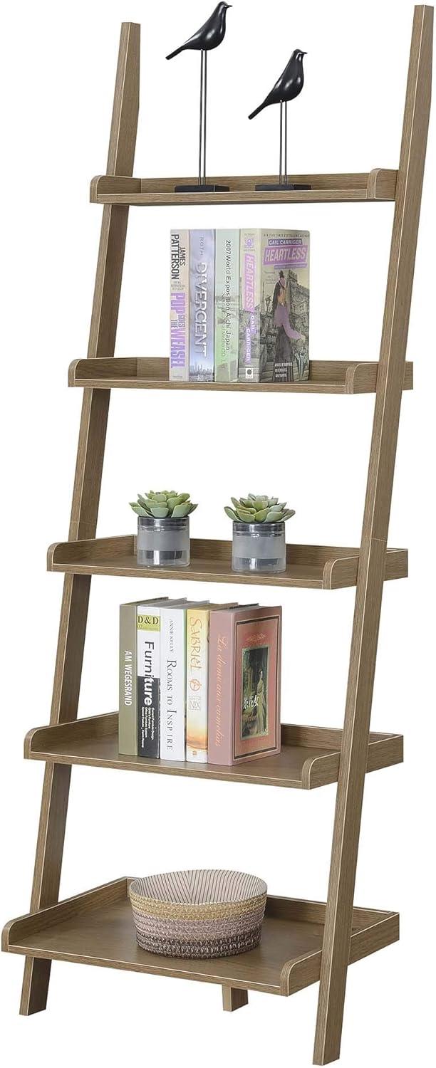 Convenience Concepts American Heritage 5-Shelf Ladder Bookcase, Driftwood