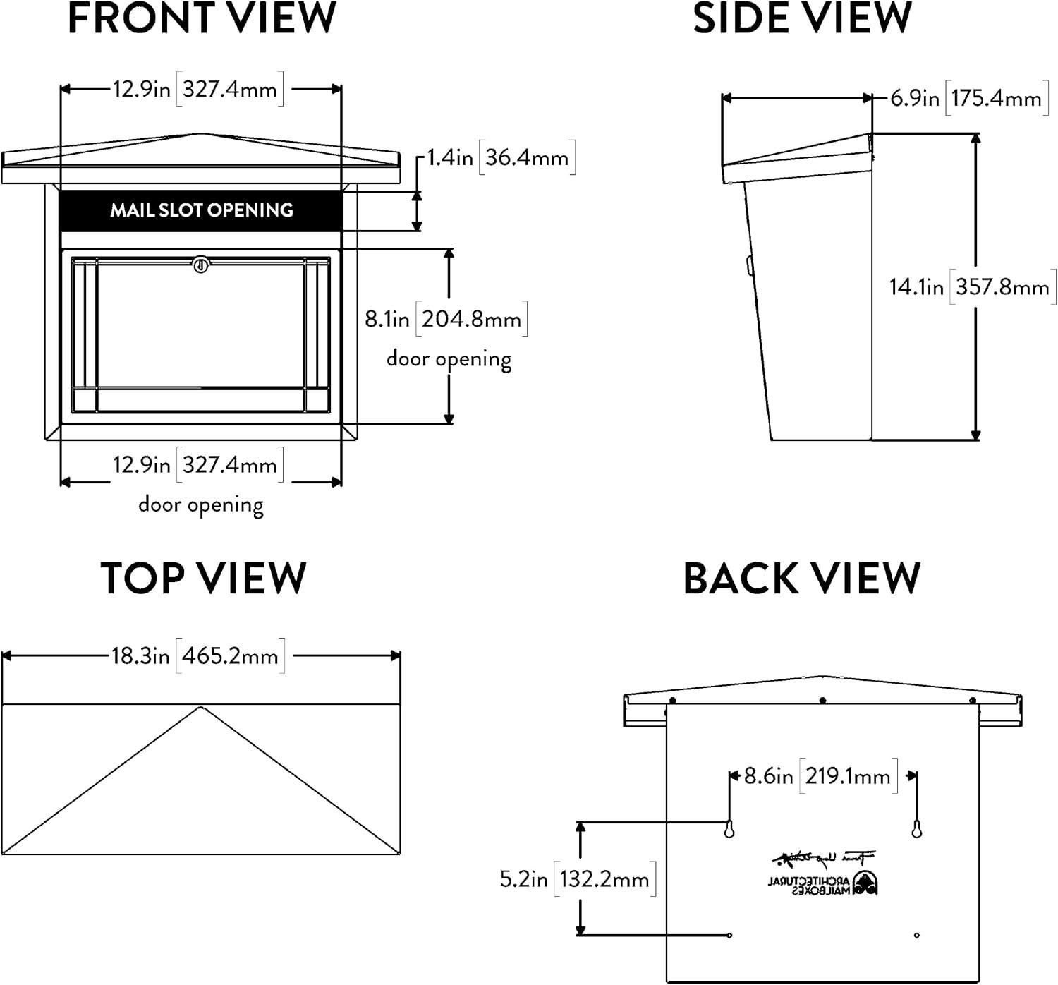 Medium Brown Steel Locking Wall Mount Mailbox