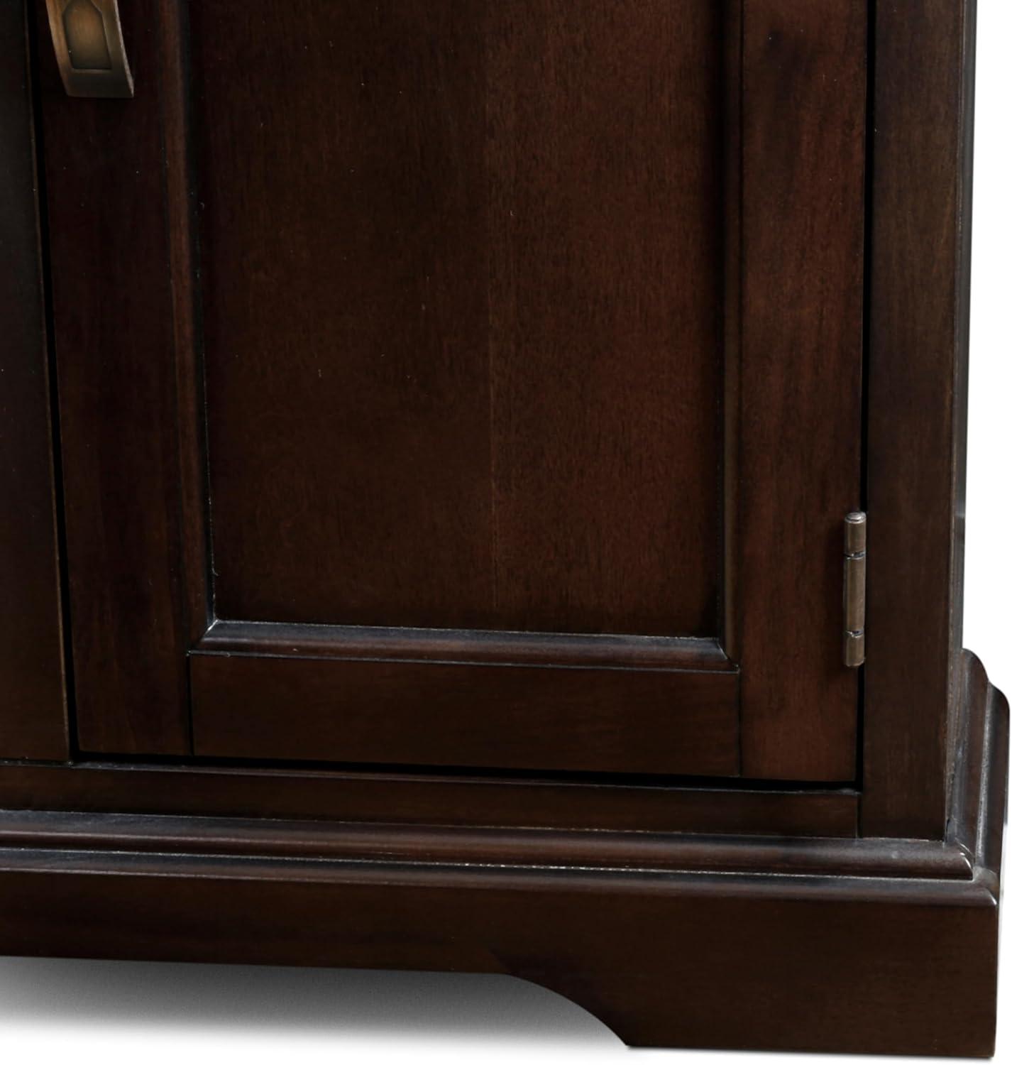 Leick Home 81360 Three Door TV Stand with Bronze Glass for 60" TV's, Chocolate Cherry