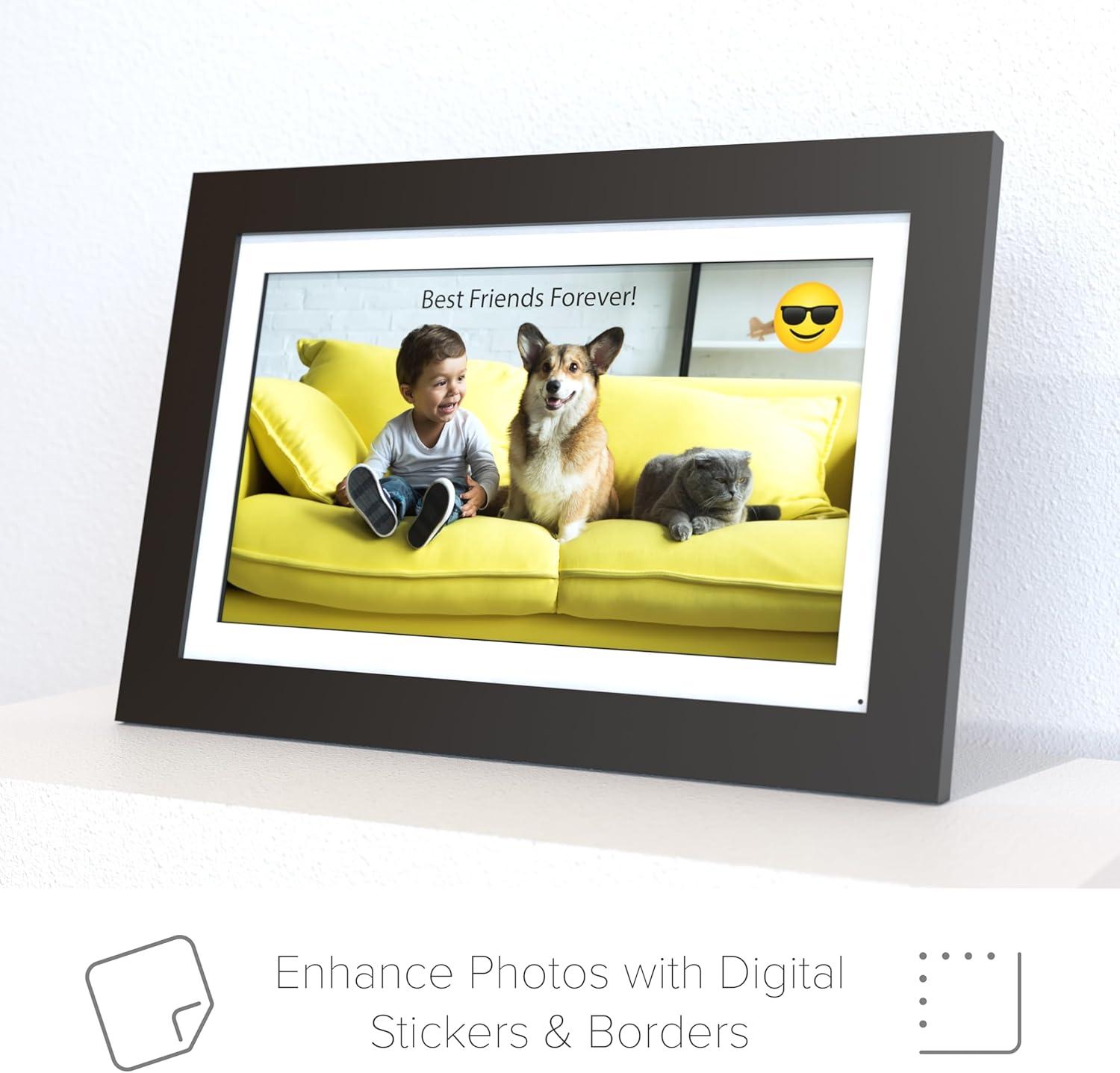 Simplysmart Home Friends And Family 8” Wi-Fi Smart Digital Picture Frame, Send Pictures From Phone To Frame, Hd 1080P Touchscreen, 8Gb Internal Memory