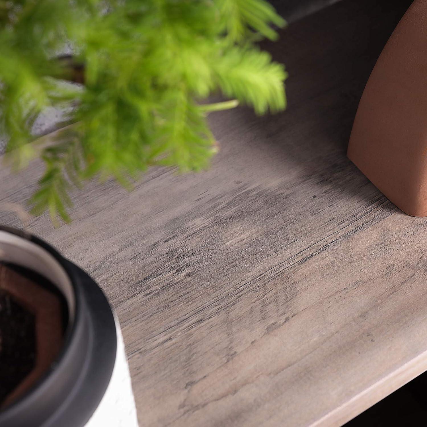 Wooden 5-Tier Bookcase Storage Shelf Display Shelf and Room Divider Freestanding Greige