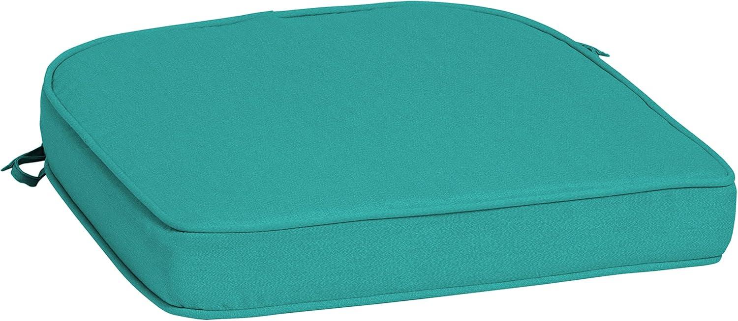 Surf Teal Rounded Back Outdoor Dining Cushion with EverTru Acrylic