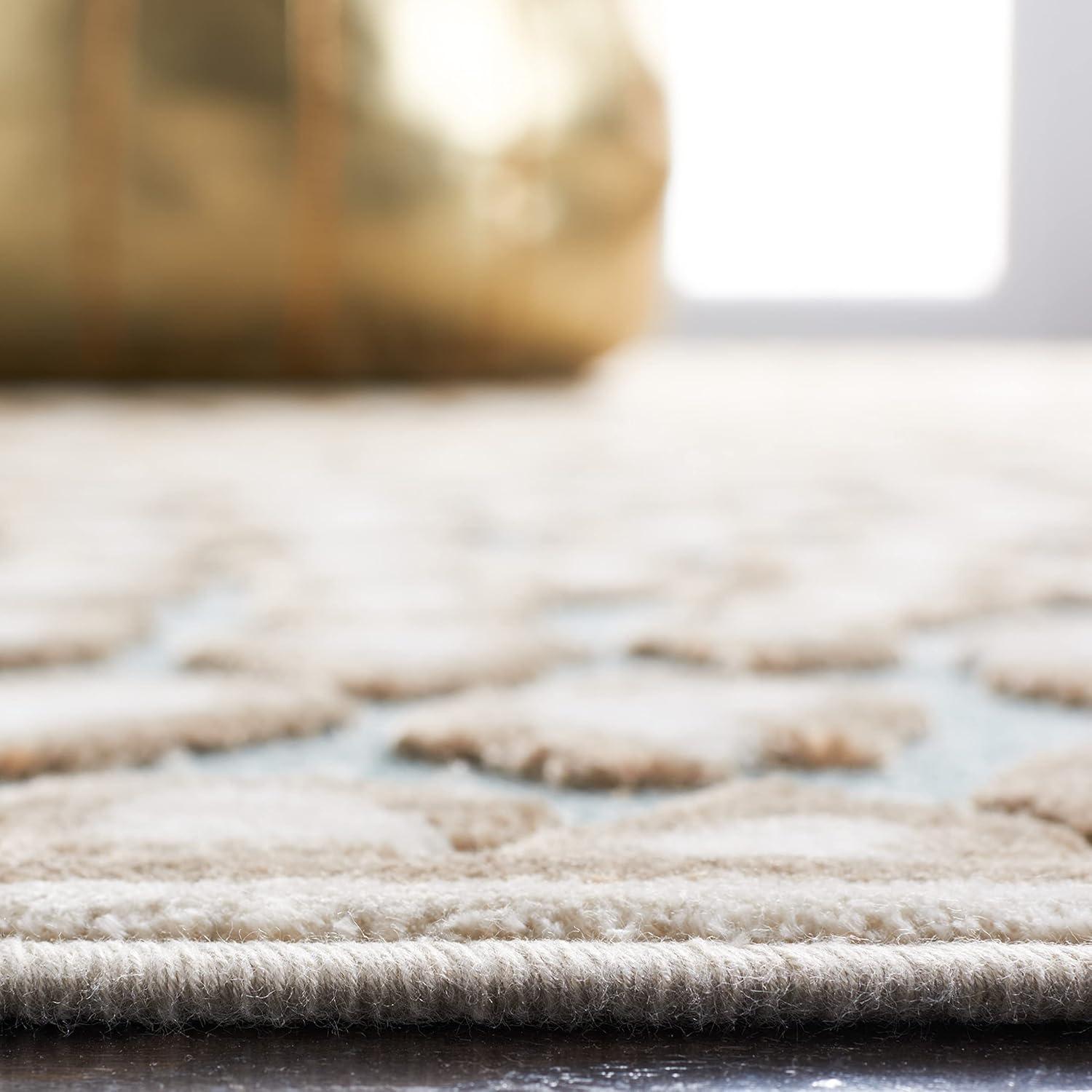 Paradise PAR84 Power Loomed Accent Rug - Stone/Aqua - 2'7"x4' - Safavieh.