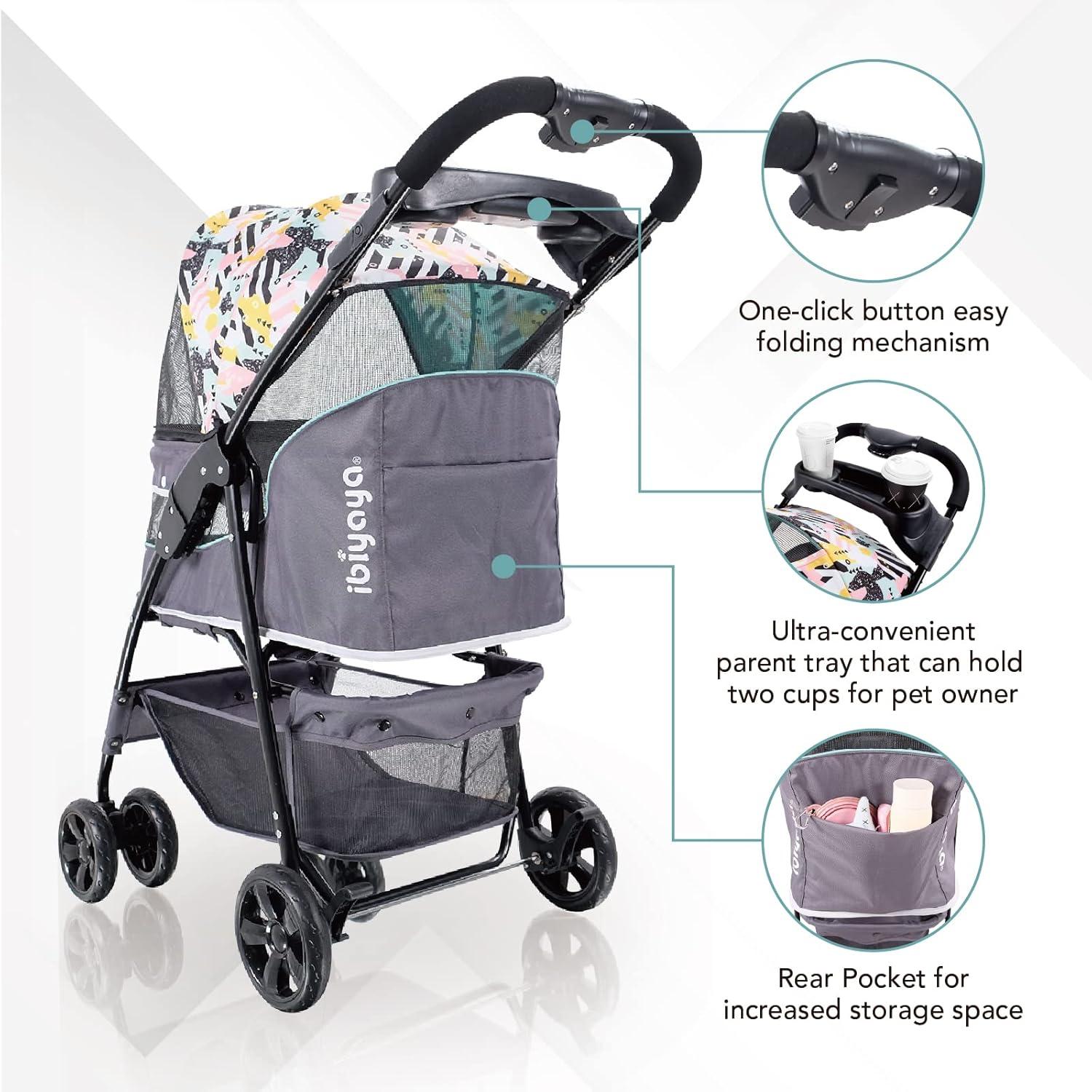 Ibiyaya  Cloud 9 Pet Stroller, Mint Green