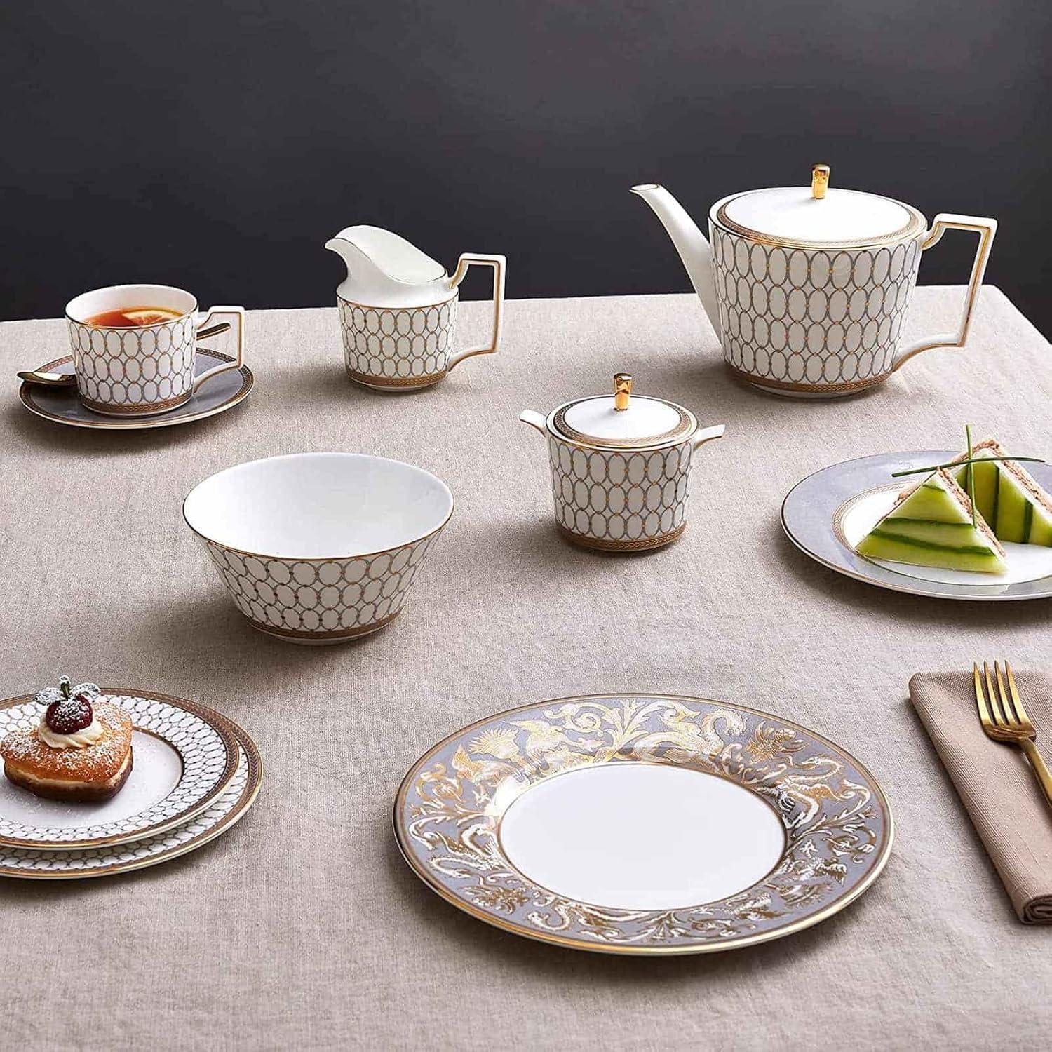Wedgwood Renaissance Grey Teacup & Saucer, 6.8 oz, Multi