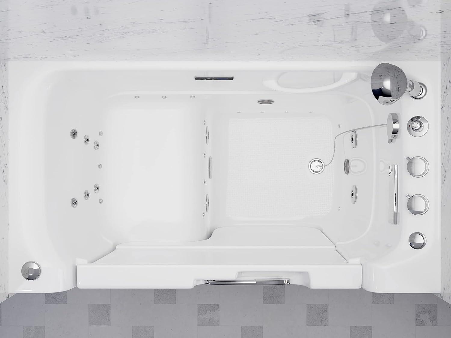 52.5'' x 29.37'' Walk-in Acrylic Bathtub with Faucet