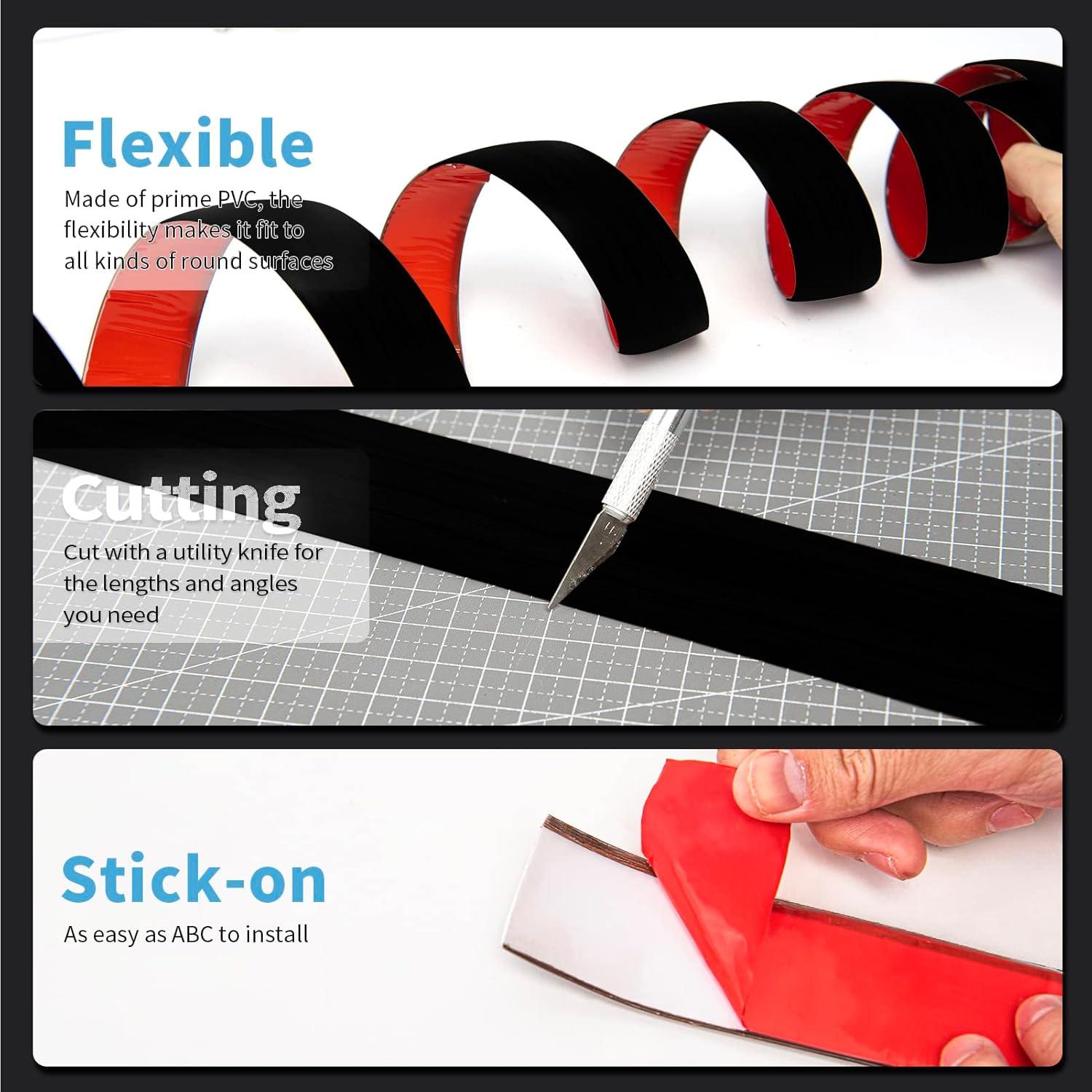 Art3d Self Adhesive Vinyl Floor Transition Strip,Laminate Floor Strip Floor Flat Divider Strip for Joining Floor Gaps,Carpet Threshold Transition,Floor Tiles（10 FT, 1.57in, Black）