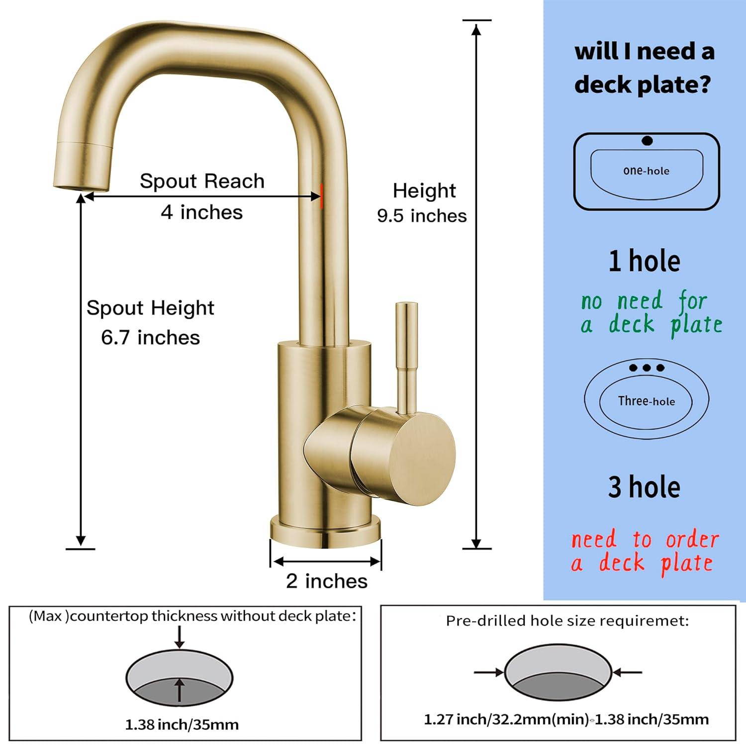 Hendrix Single Hole Bathroom Sink Faucet
