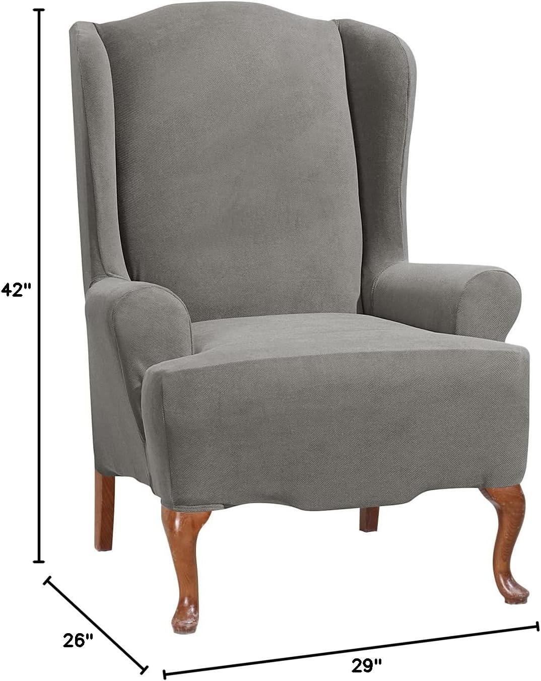 Stretch Morgan T-Cushion Wingback Slipcover