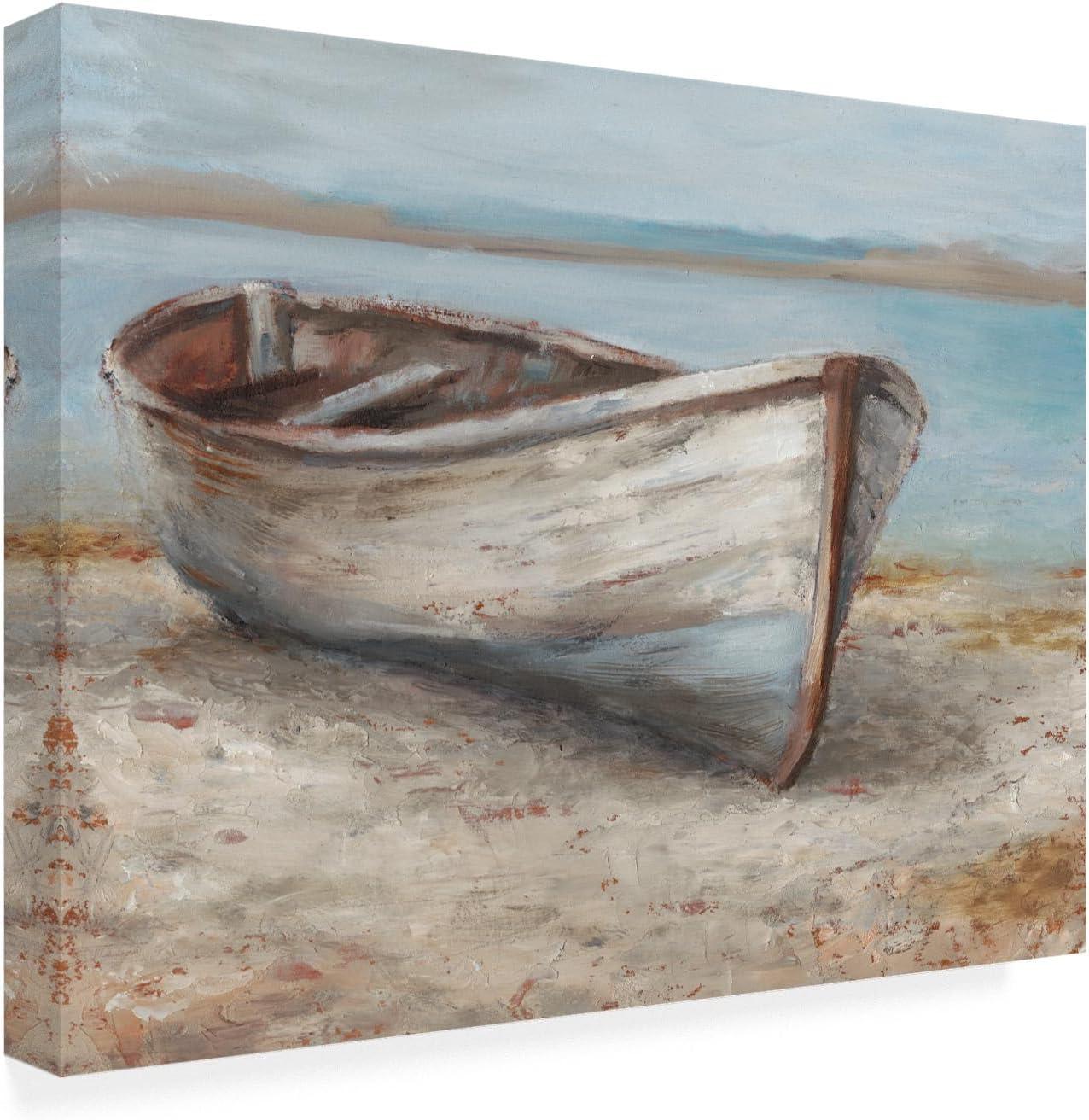 Trademark Fine Art -Ethan Harper 'Whitewashed Boat I' Canvas Art