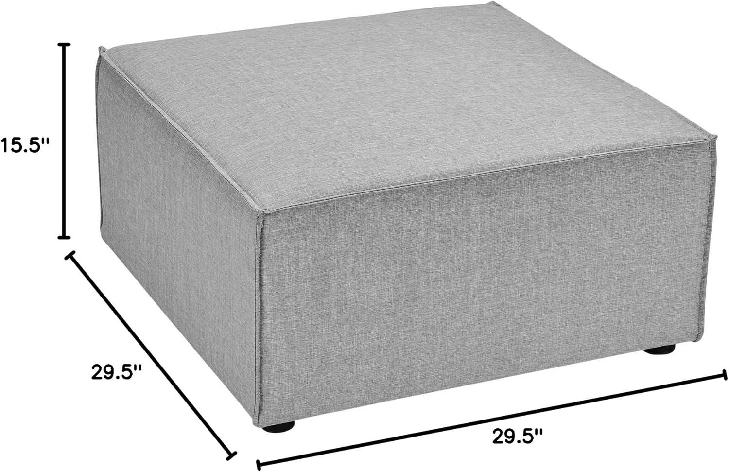 Gray Aluminum Outdoor Upholstered Sectional Ottoman