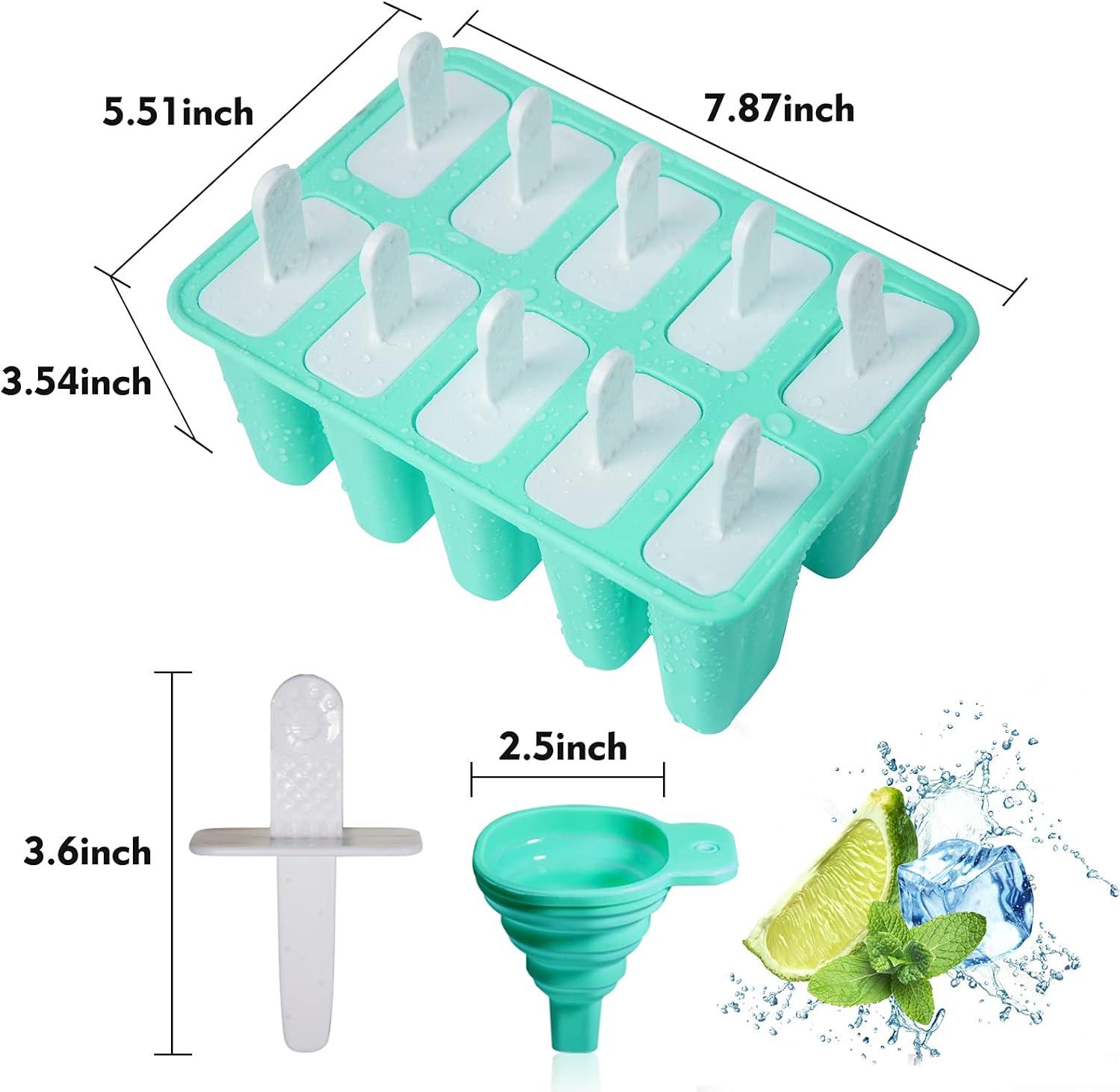 Mint Green Silicone 10-Cavity Popsicle Mold Set