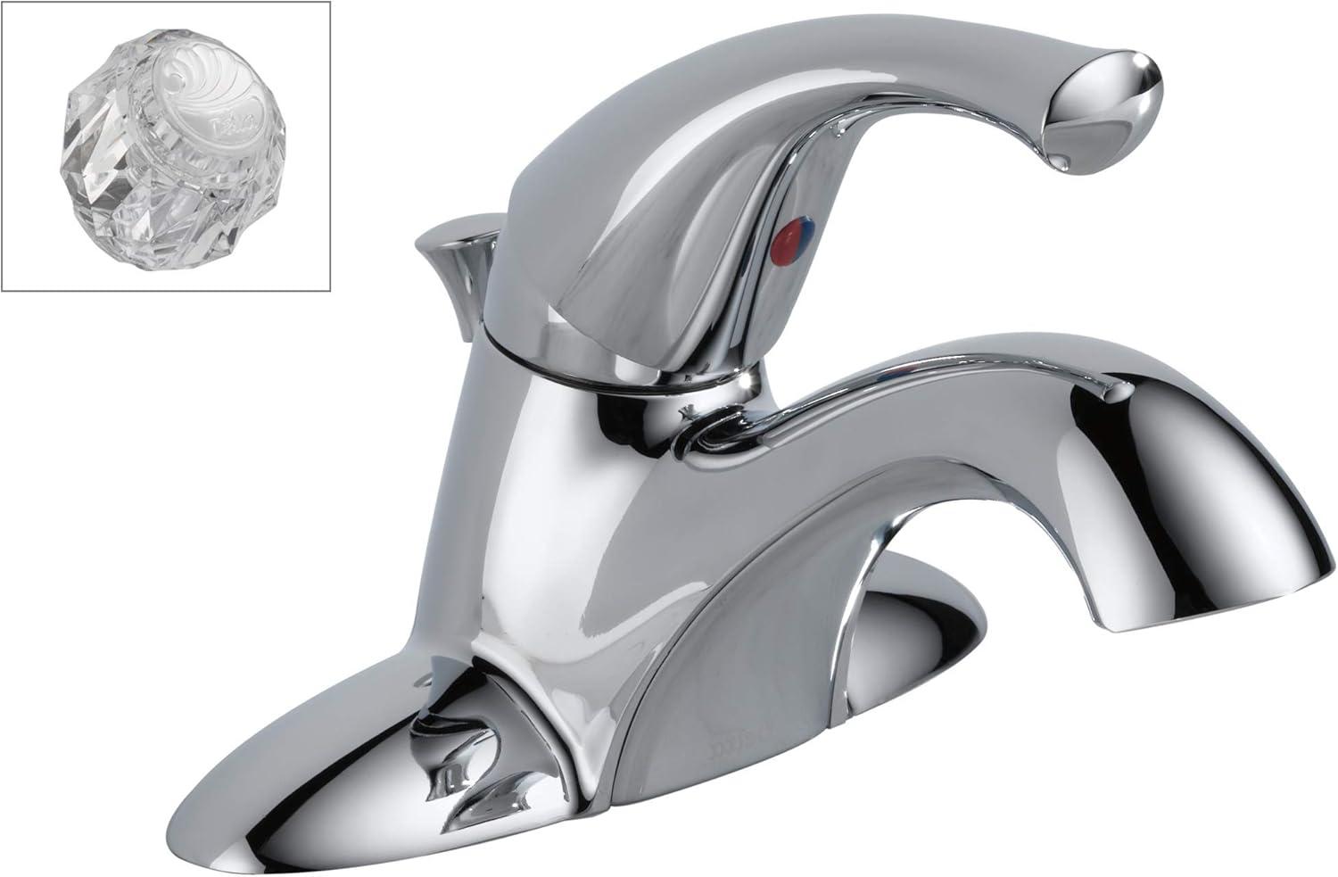 Chrome Single Handle Centerset Bathroom Faucet with Drain Assembly