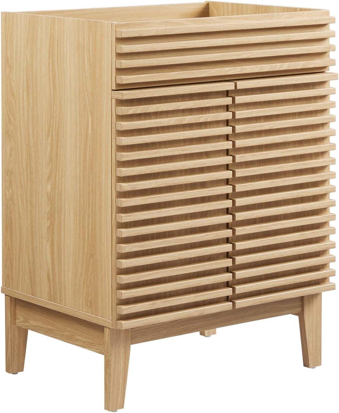 odway Render Modern Style Wood Bathroom Vanity Cabinet in Oak