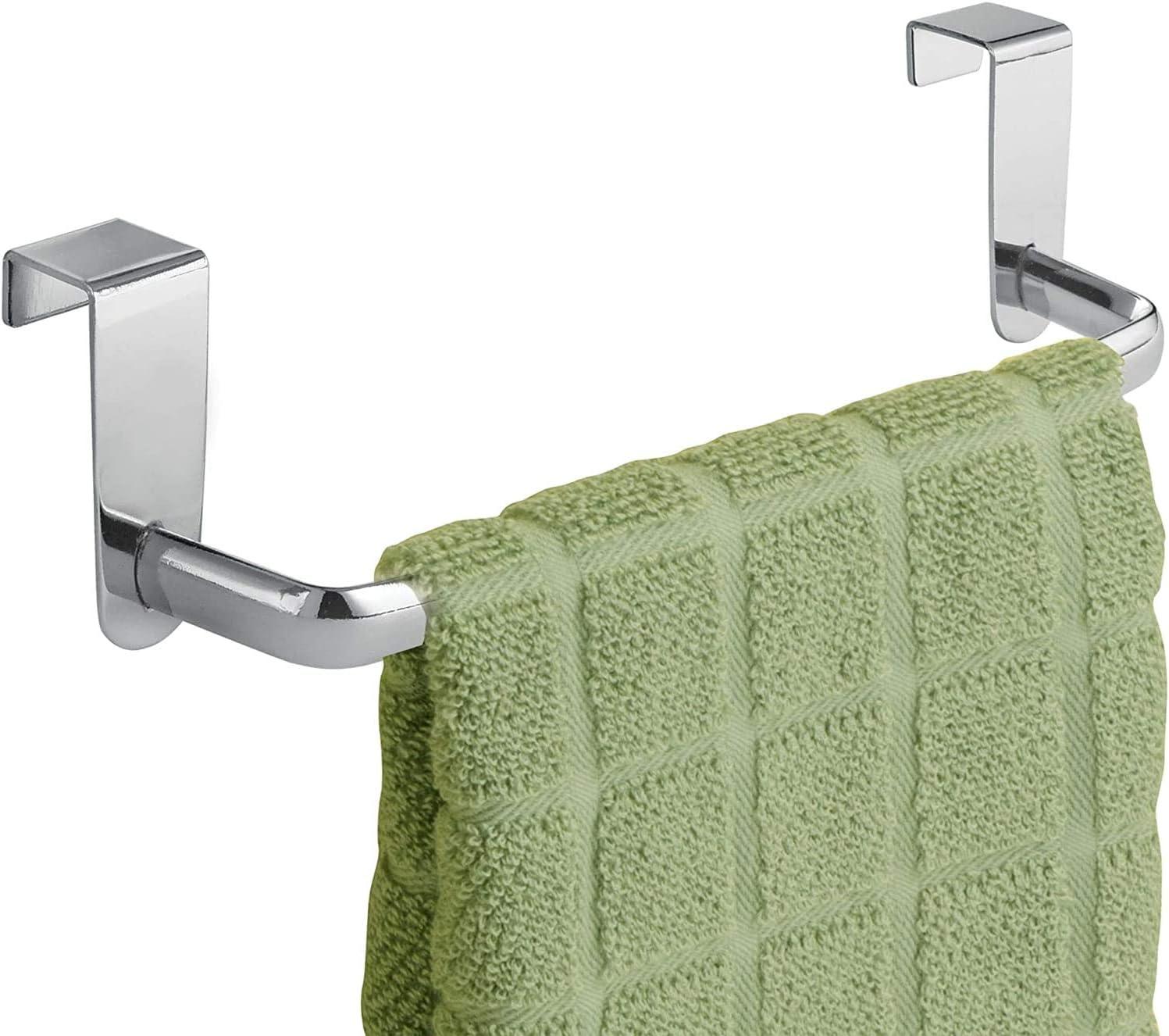 iDesign Axis Over-the-Cabinet Kitchen Dish Towel Bar Holder - 9", Chrome