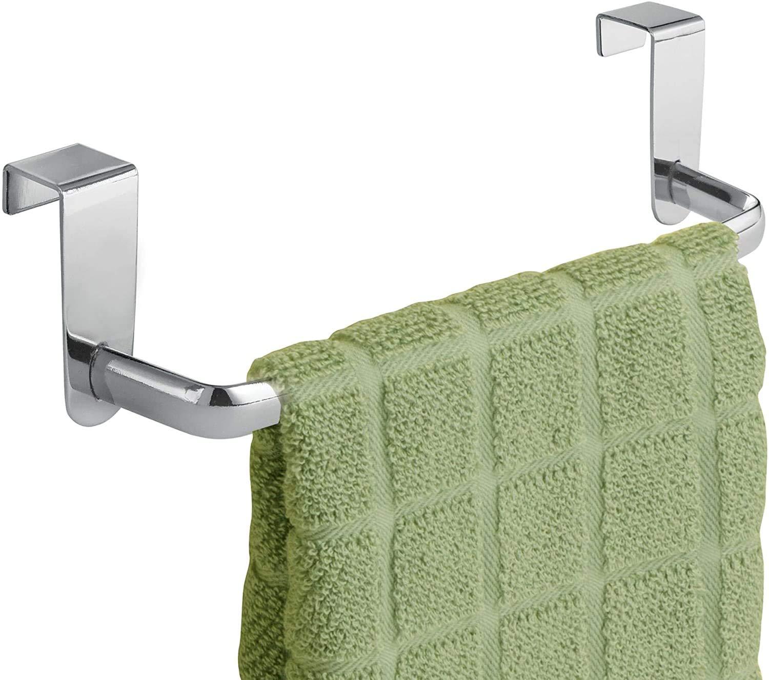 iDesign Axis Over-the-Cabinet Kitchen Dish Towel Bar Holder - 9", Chrome