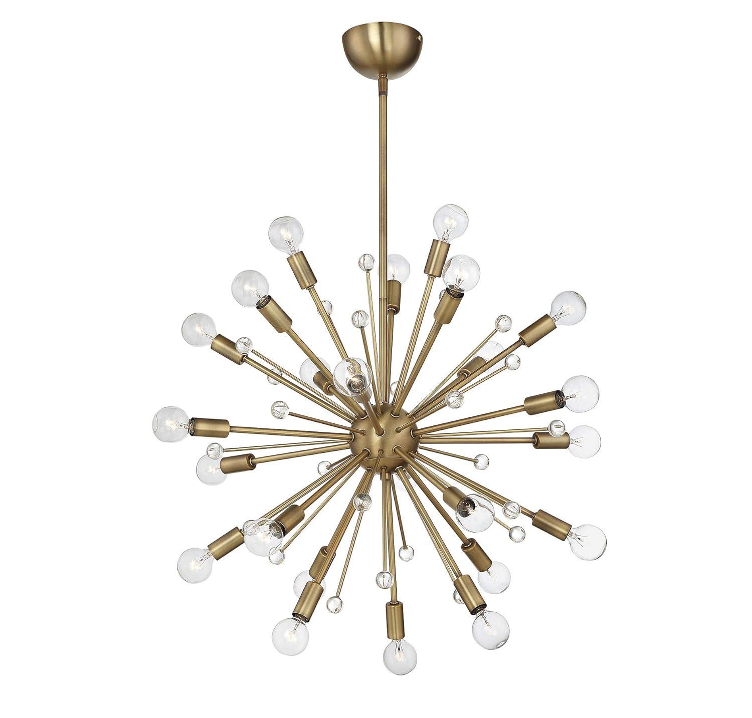 24 Light Metal Dimmable Sputnik Chandelier